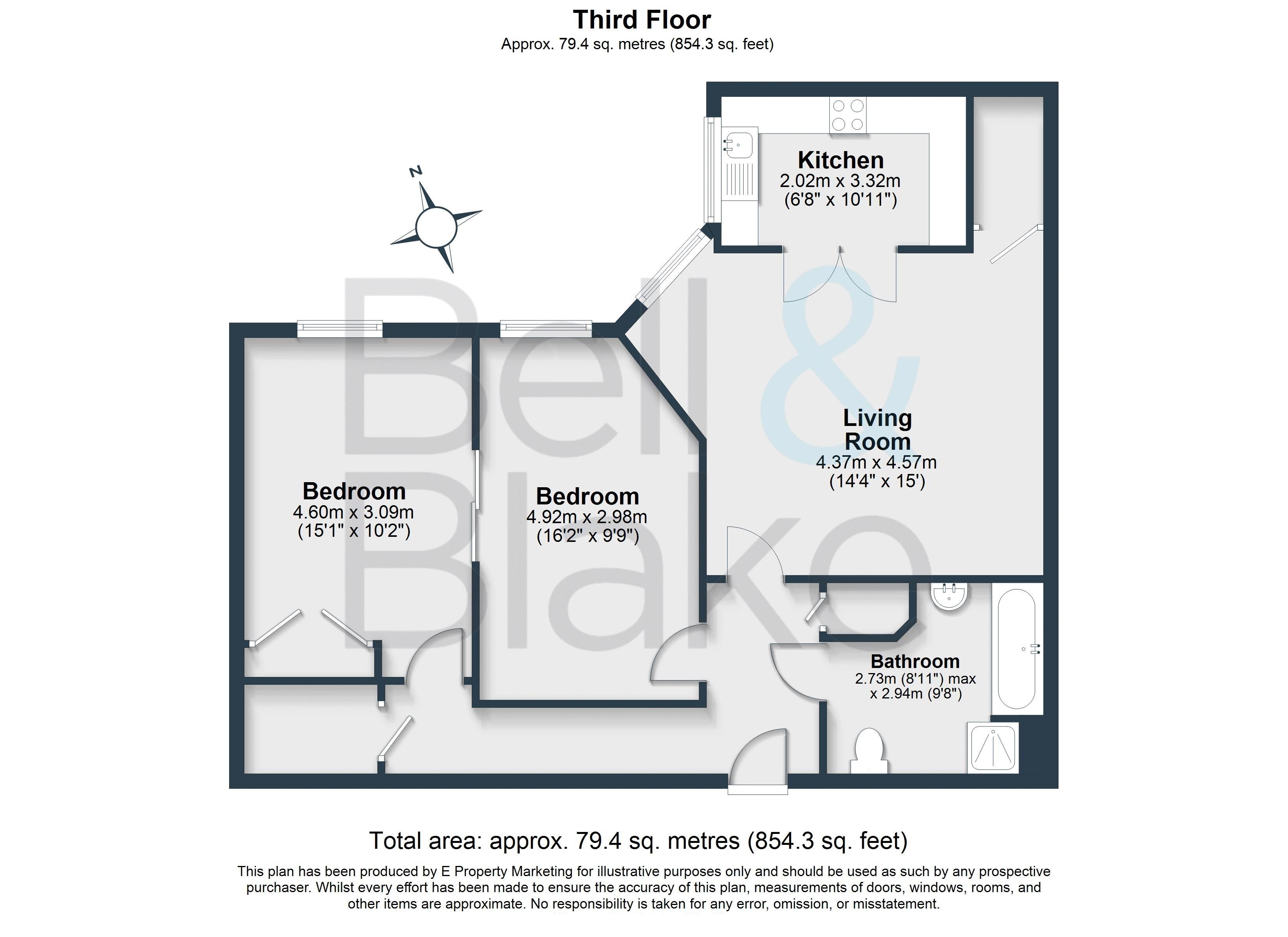 61 Byron Court, Stockbridge Road, Chichester floorplan