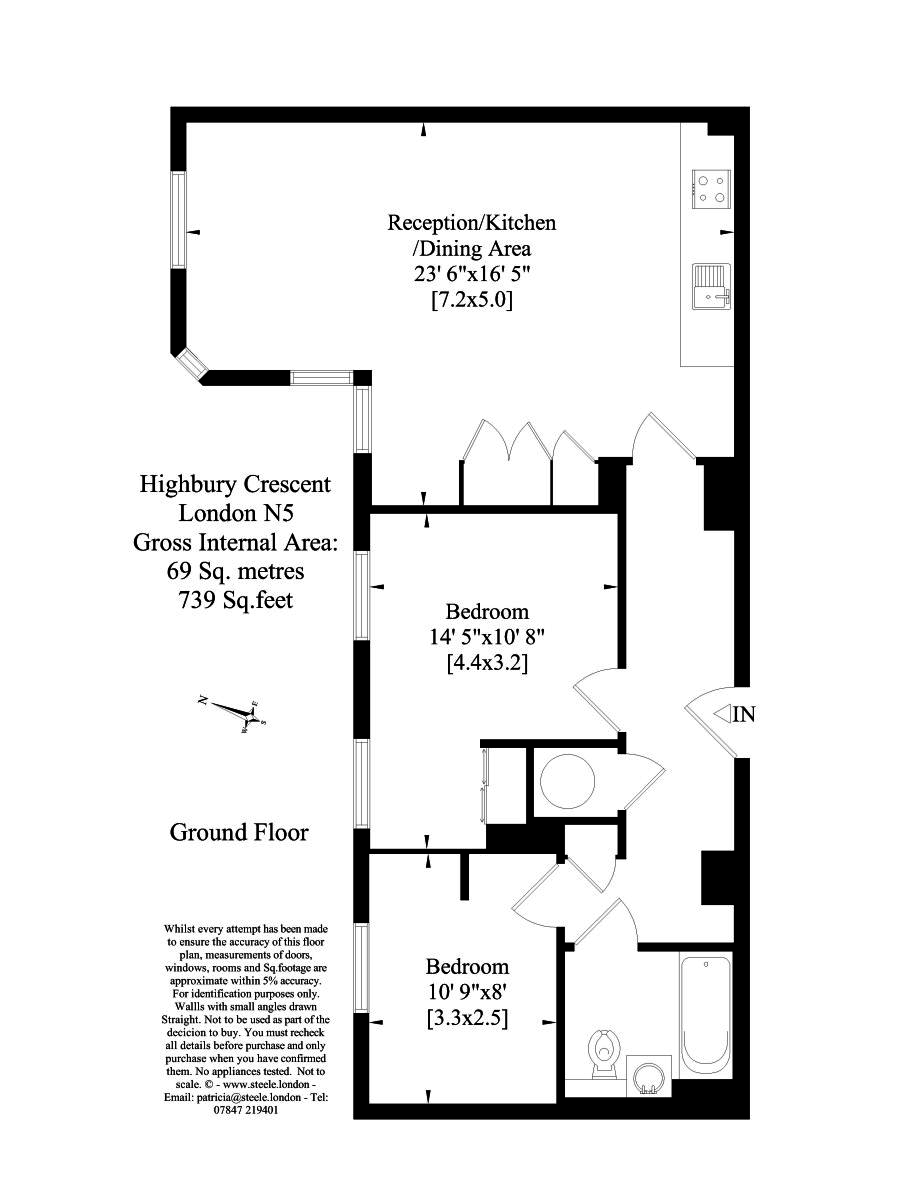 Flat 4, 5-6, Highbury Crescent, Highbury floorplan