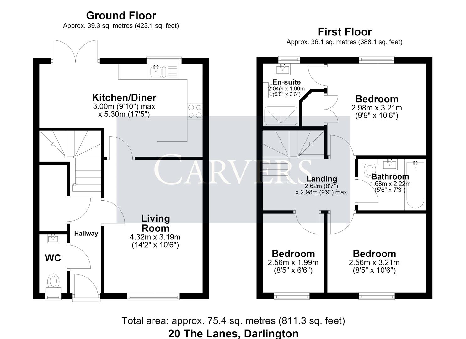 20, The Lanes, Darlington floorplan