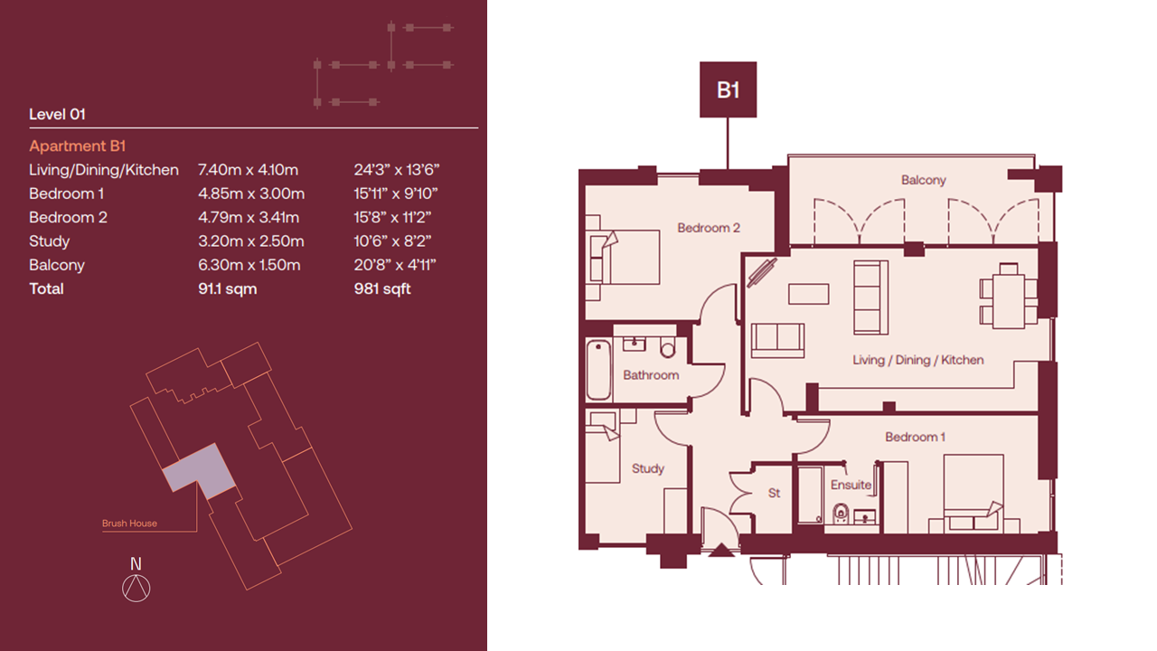 1, Brush House, St. Albans floorplan
