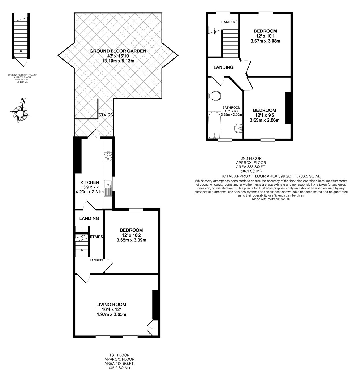 3 Bedrooms Flat to rent in Dunlace Road, Hackney E5