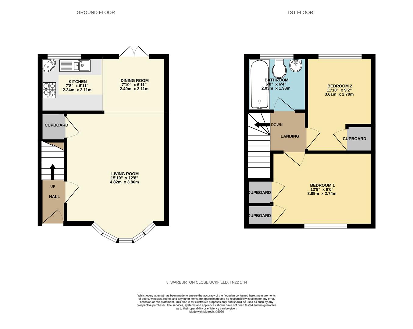 8, Warburton Close, Uckfield floorplan