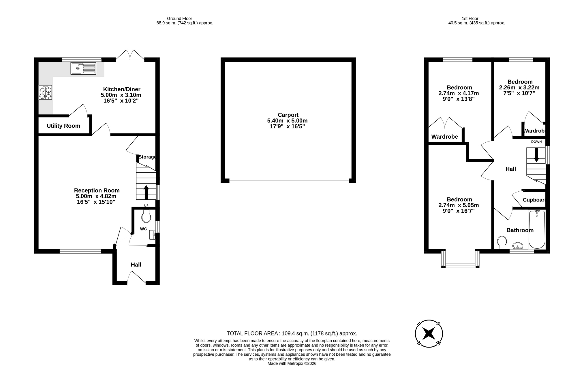 53, Leatherhead Road, Chessington floorplan