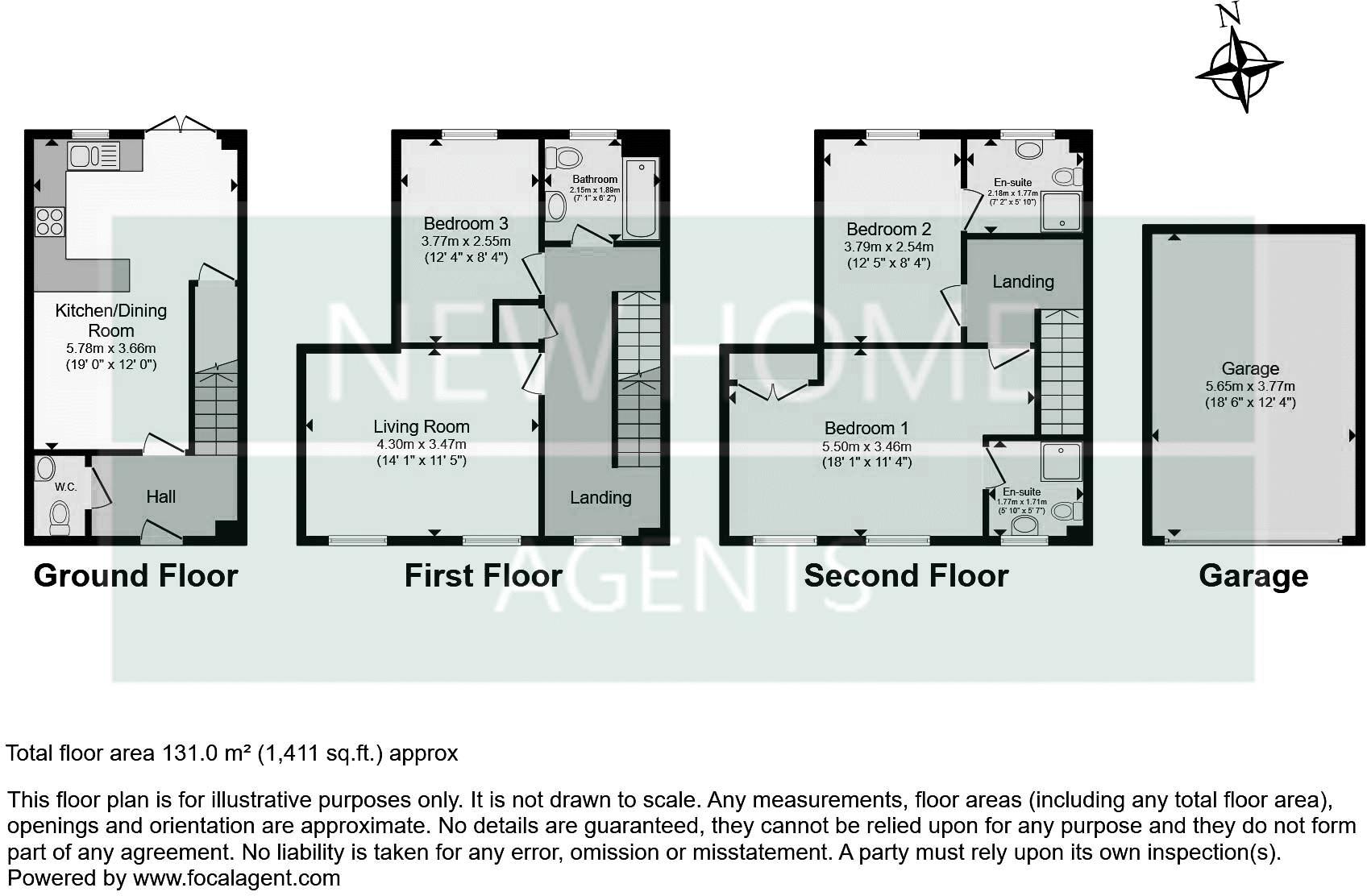 48, Carpenters Close, Market Rasen floorplan