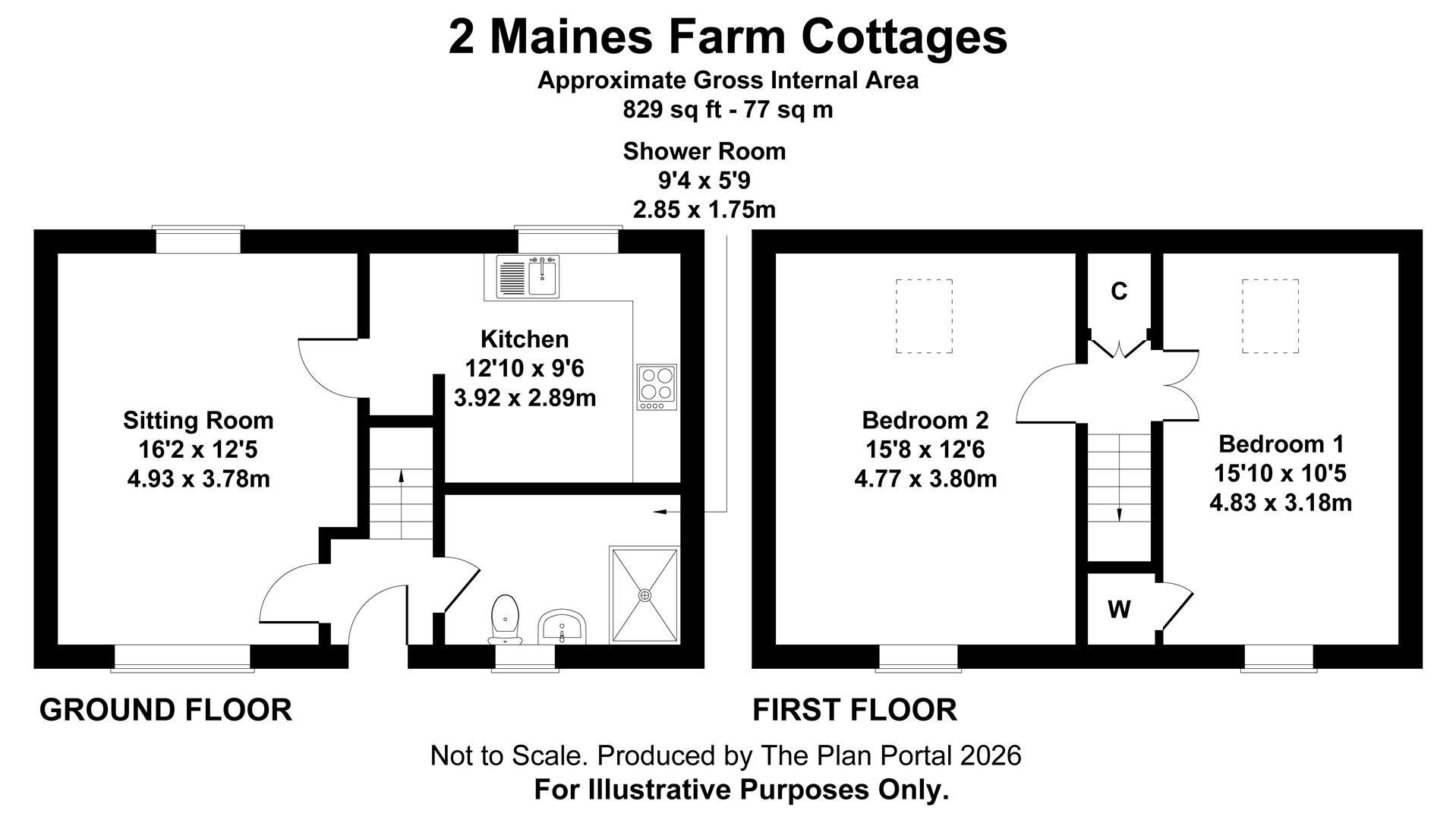 2 Maines Farm Cottage, Chirnside floorplan