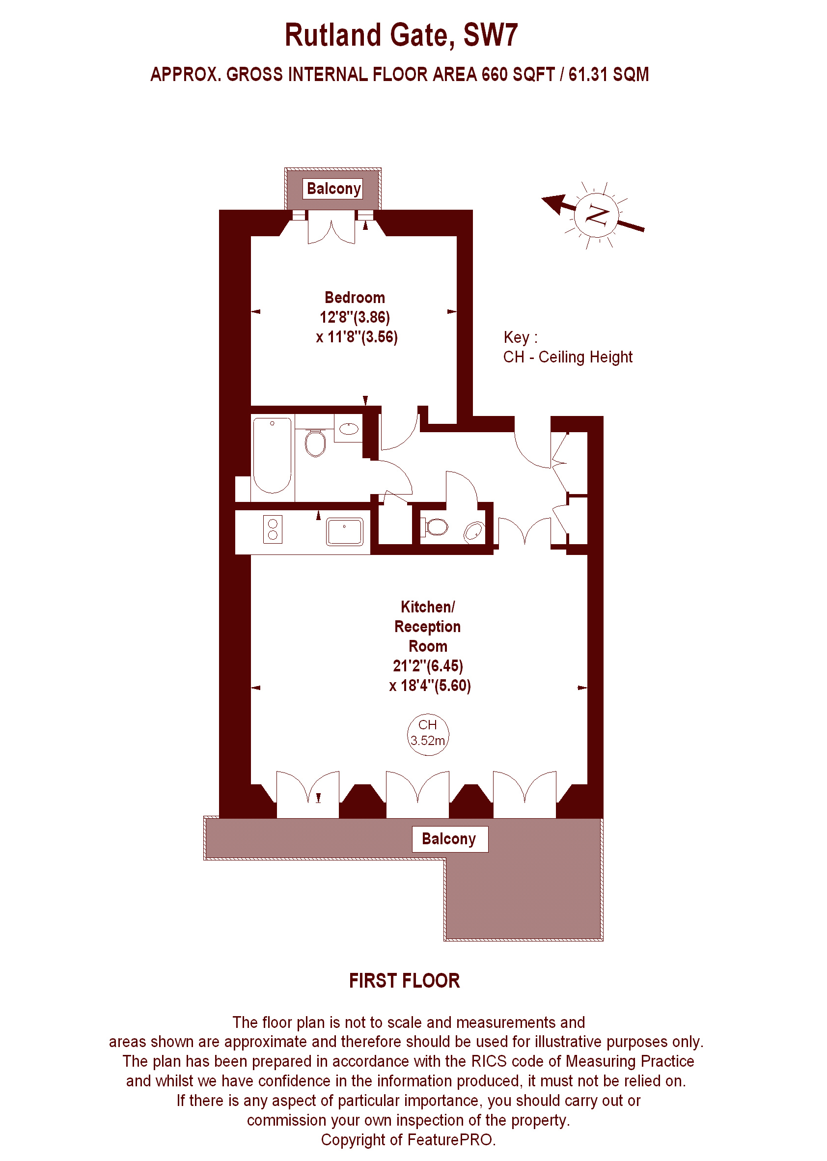 1 Bedrooms Flat for sale in Rutland Gate, London SW7