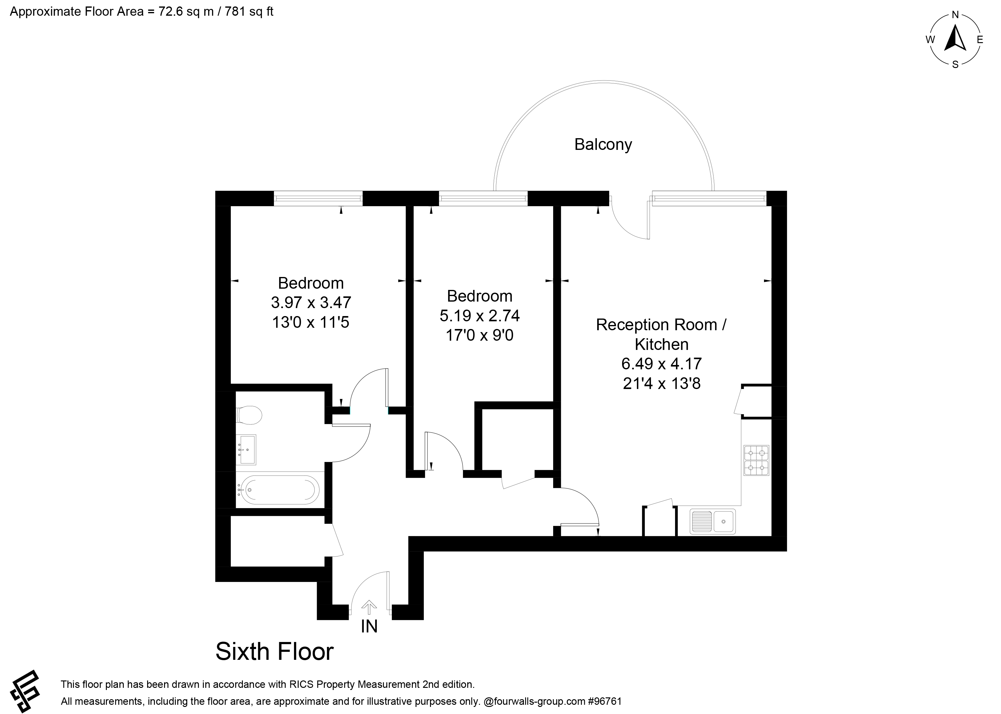 Flat 49 Deering House, 26 Ottley Drive, Kidbrooke, SE3 9FF floorplan