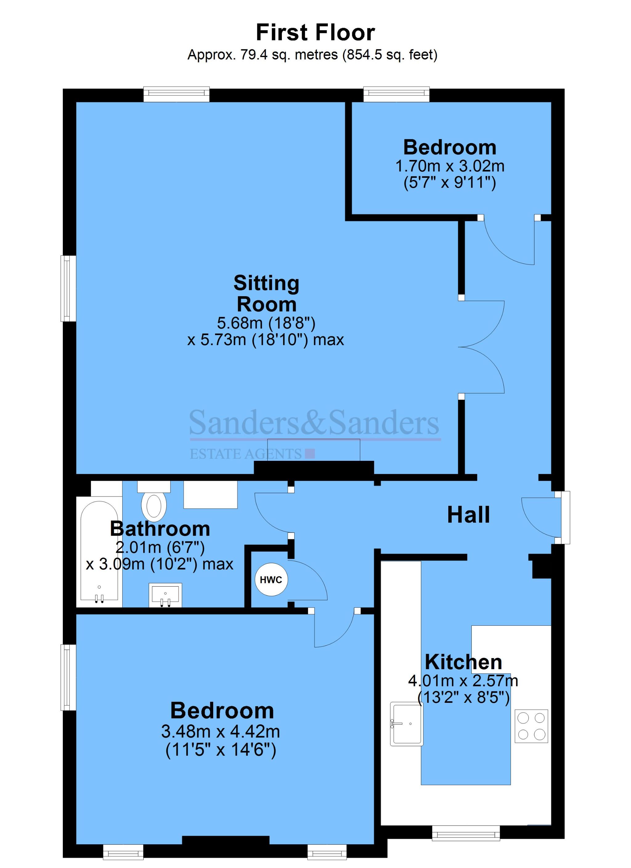 3 Park Hall, Tothall Lane, Evesham floorplan