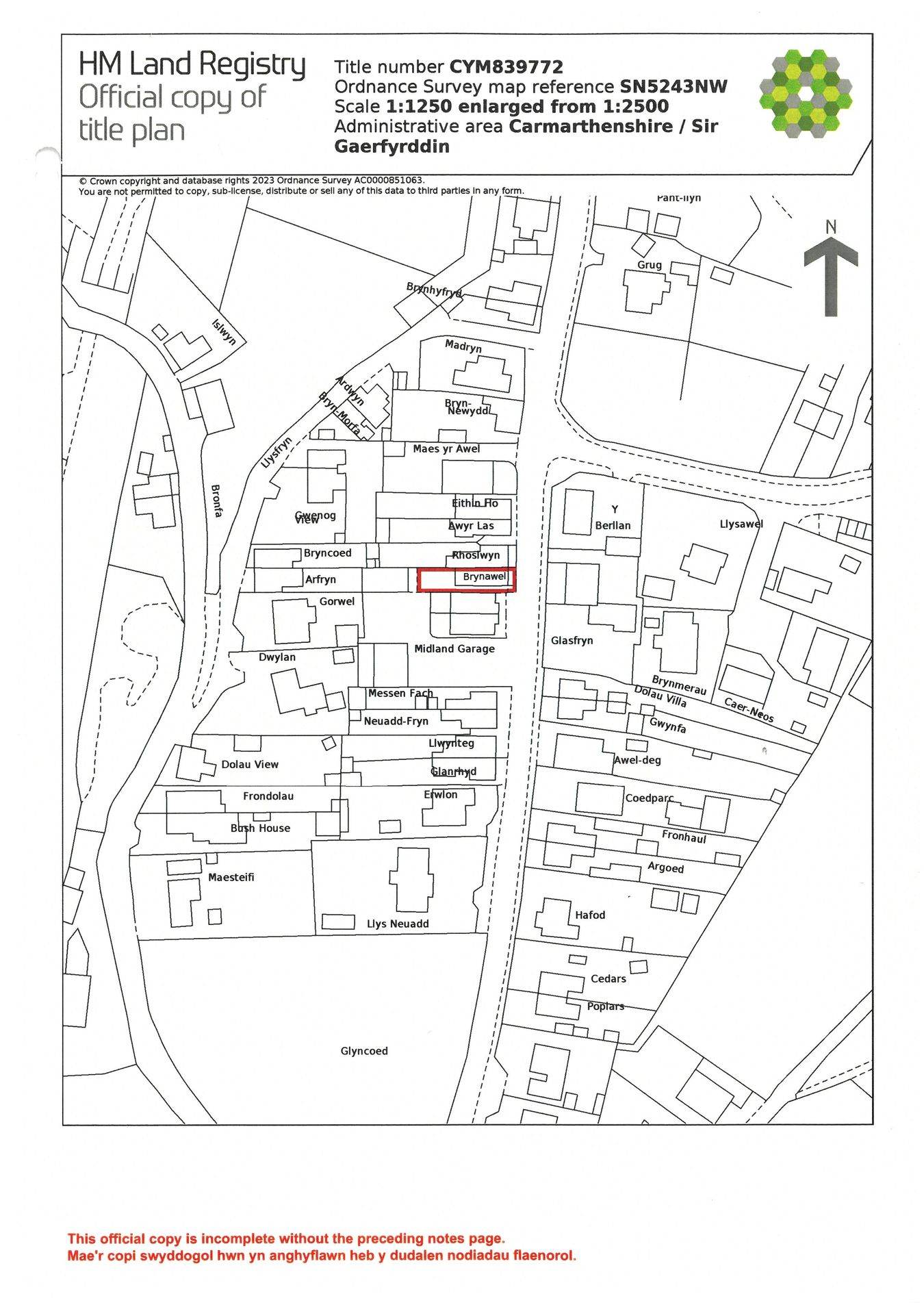 Brynawel, Llanybydder floorplan