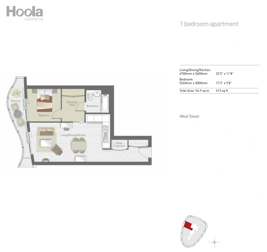 1 Bedrooms Flat for sale in Hoola Building, Tidal Basin Road, Royal Victoria E16