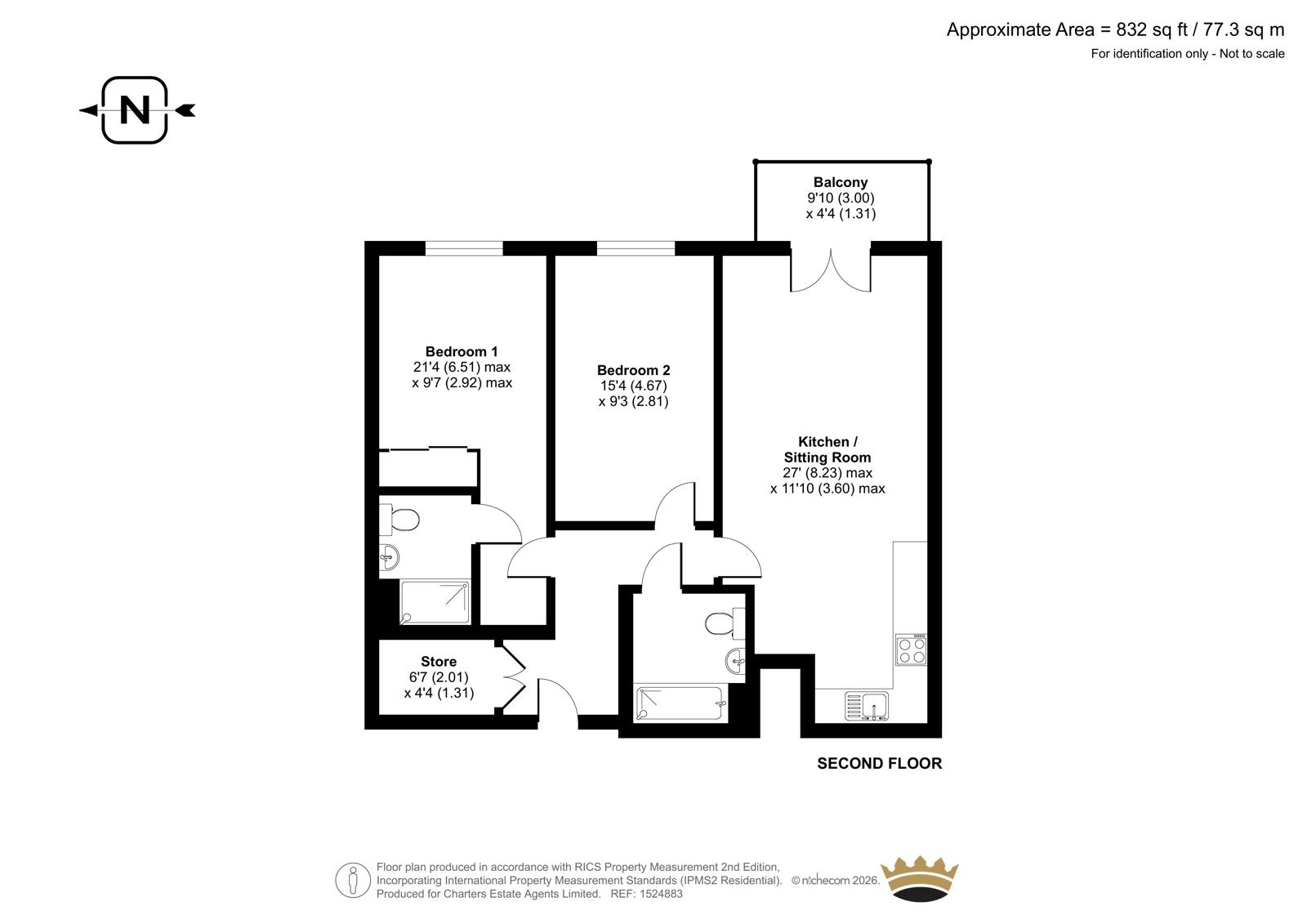 Flat 32, Mitford Court, 10, Old Market Place, Surrey floorplan