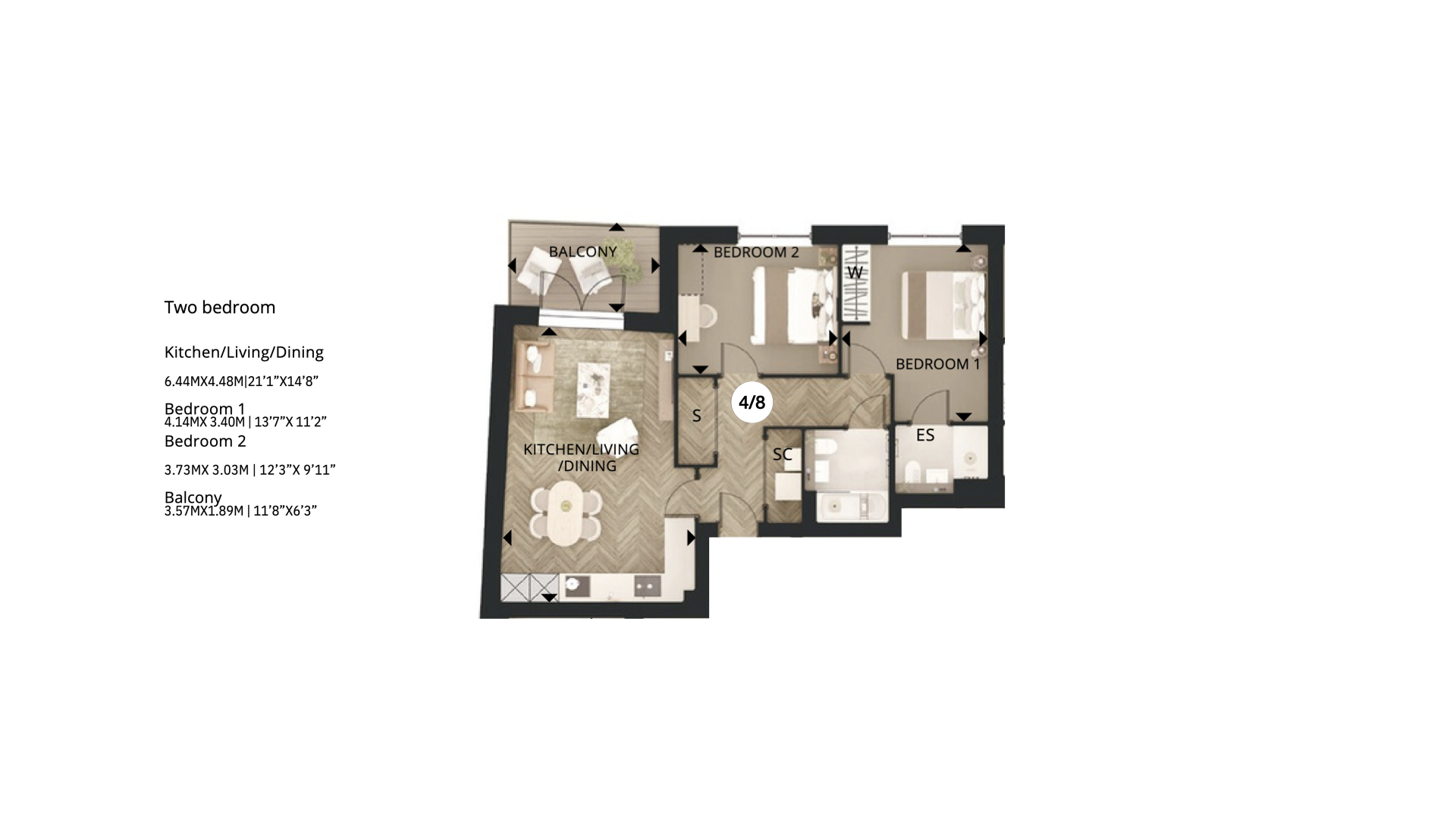 215 - Apt 4, Springfield Village, London floorplan