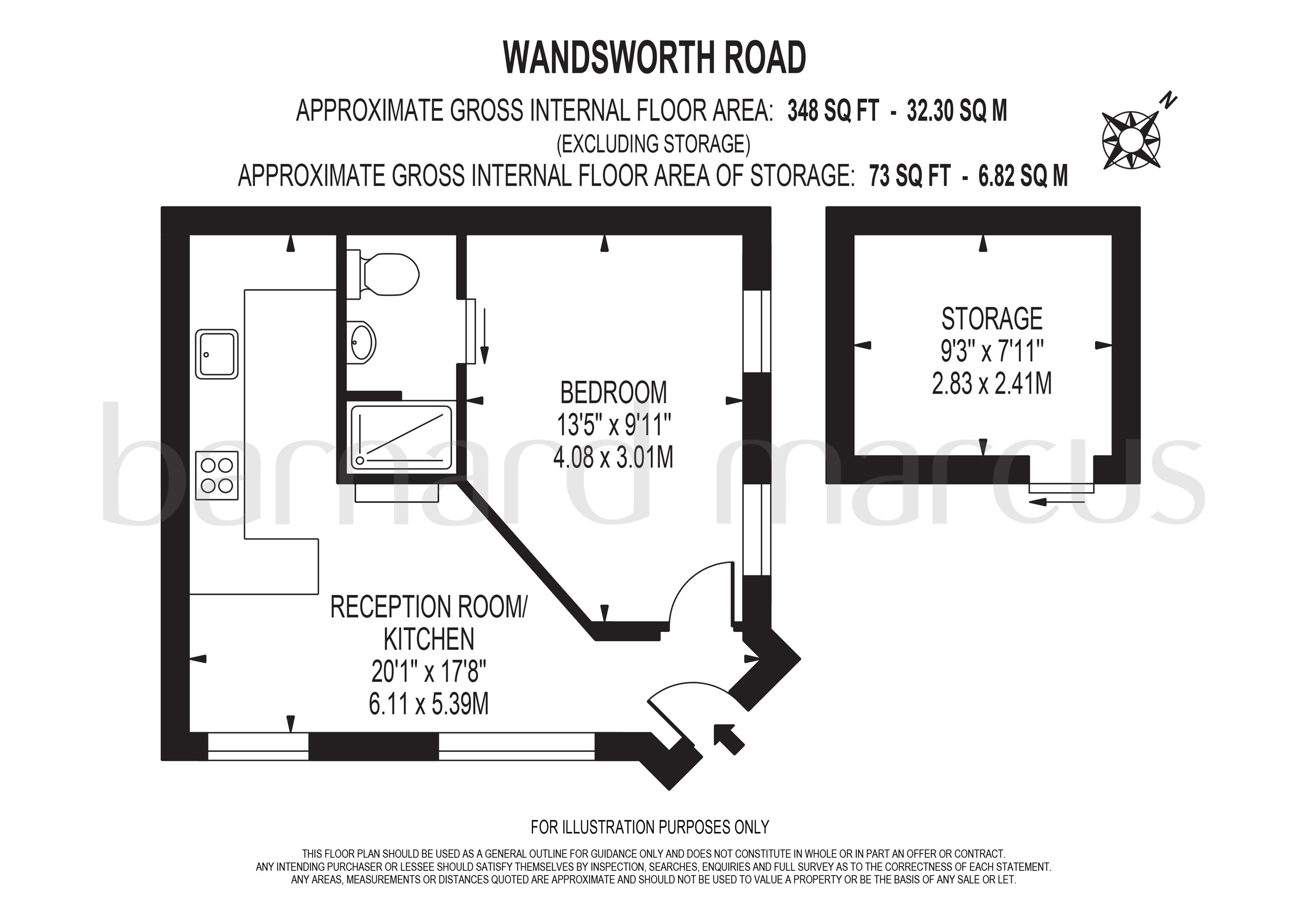 The Studio Flat, The Westbury, 418, Wandsworth Road, London floorplan