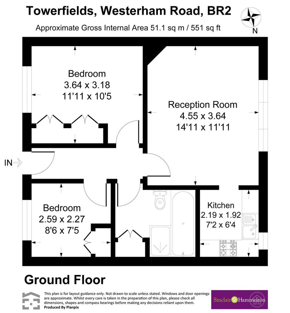 Flat 2, Towerfields, Westerham Road, Keston floorplan
