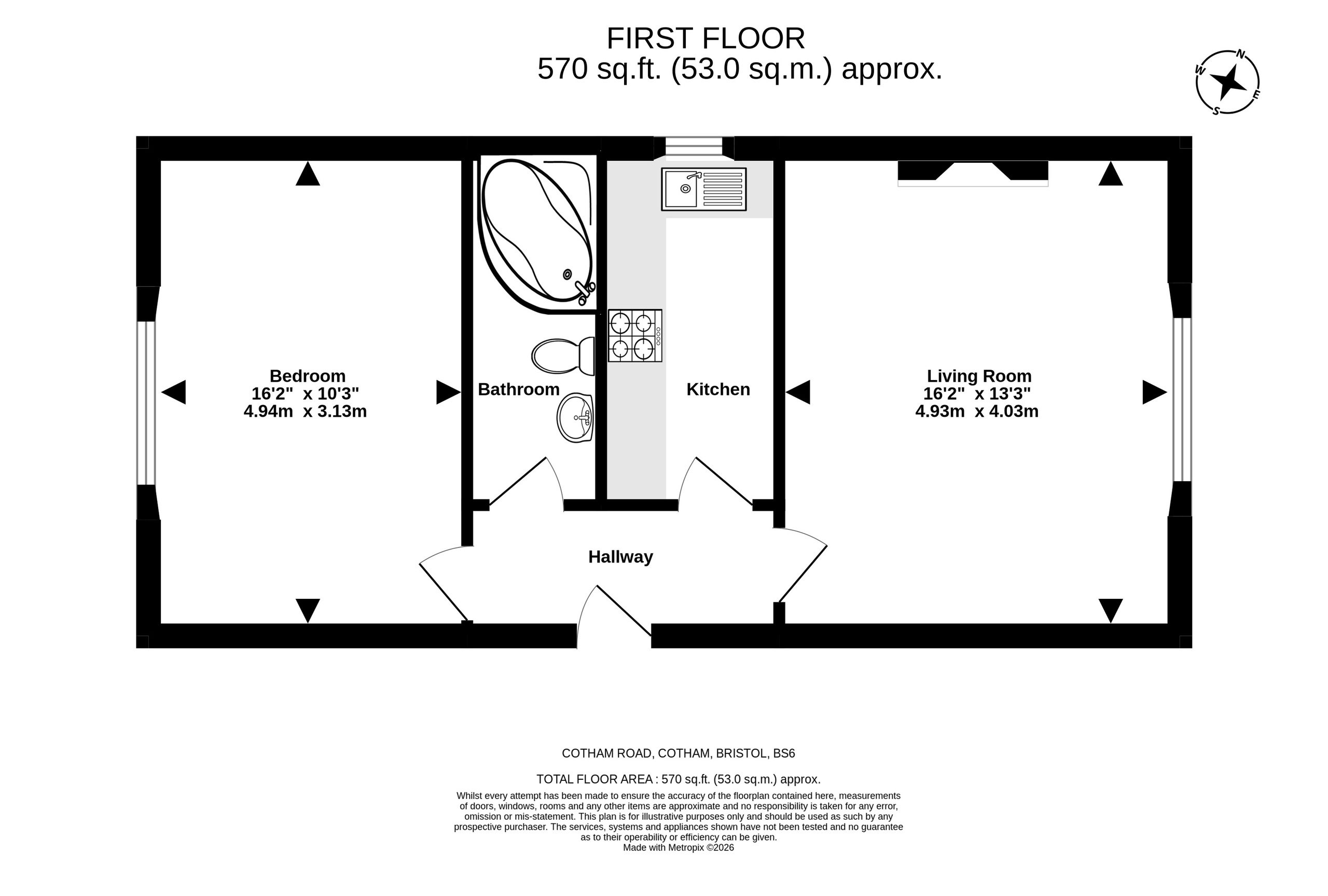 Flat 4, Bristol floorplan
