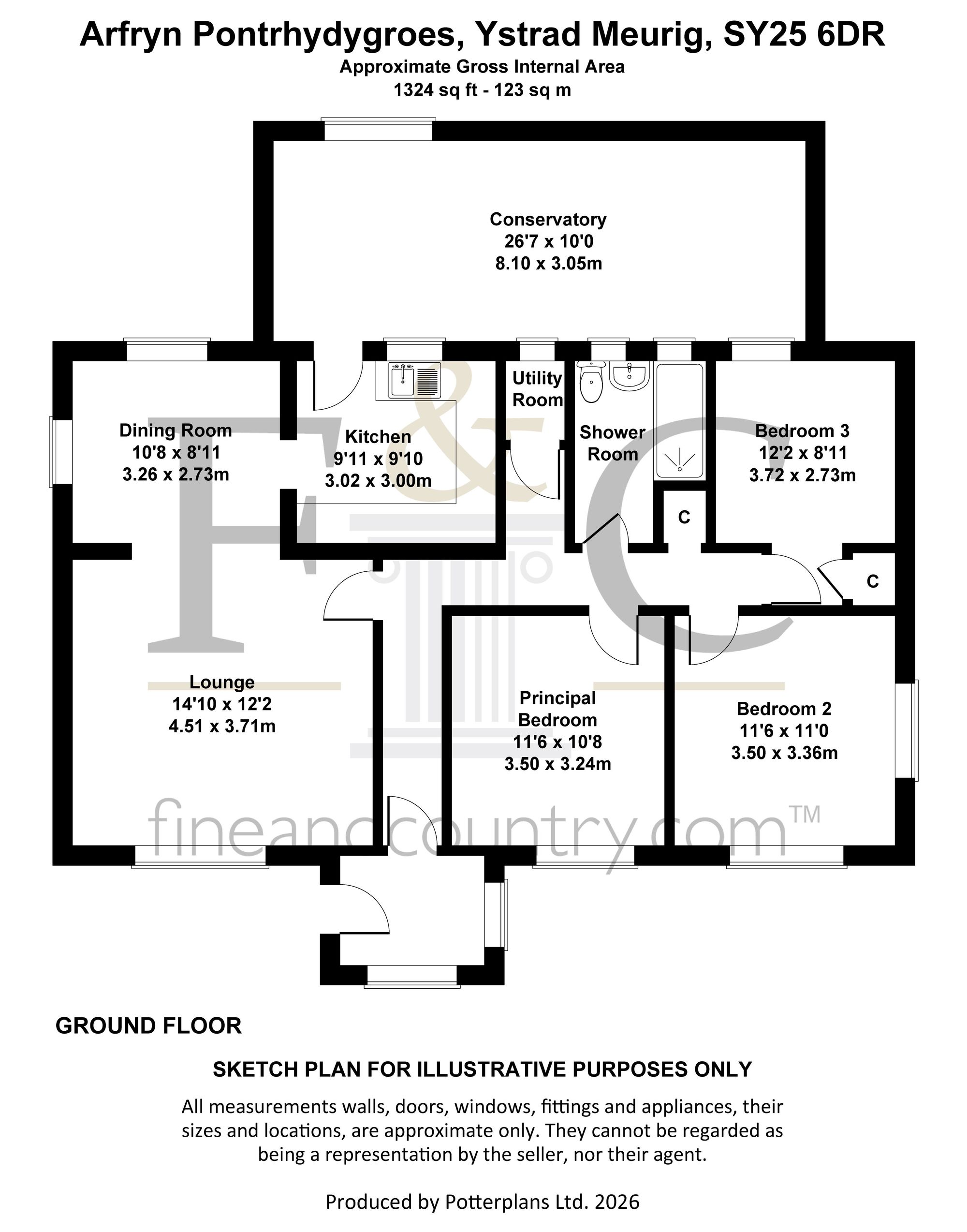 Arfryn, Ystrad Meurig floorplan