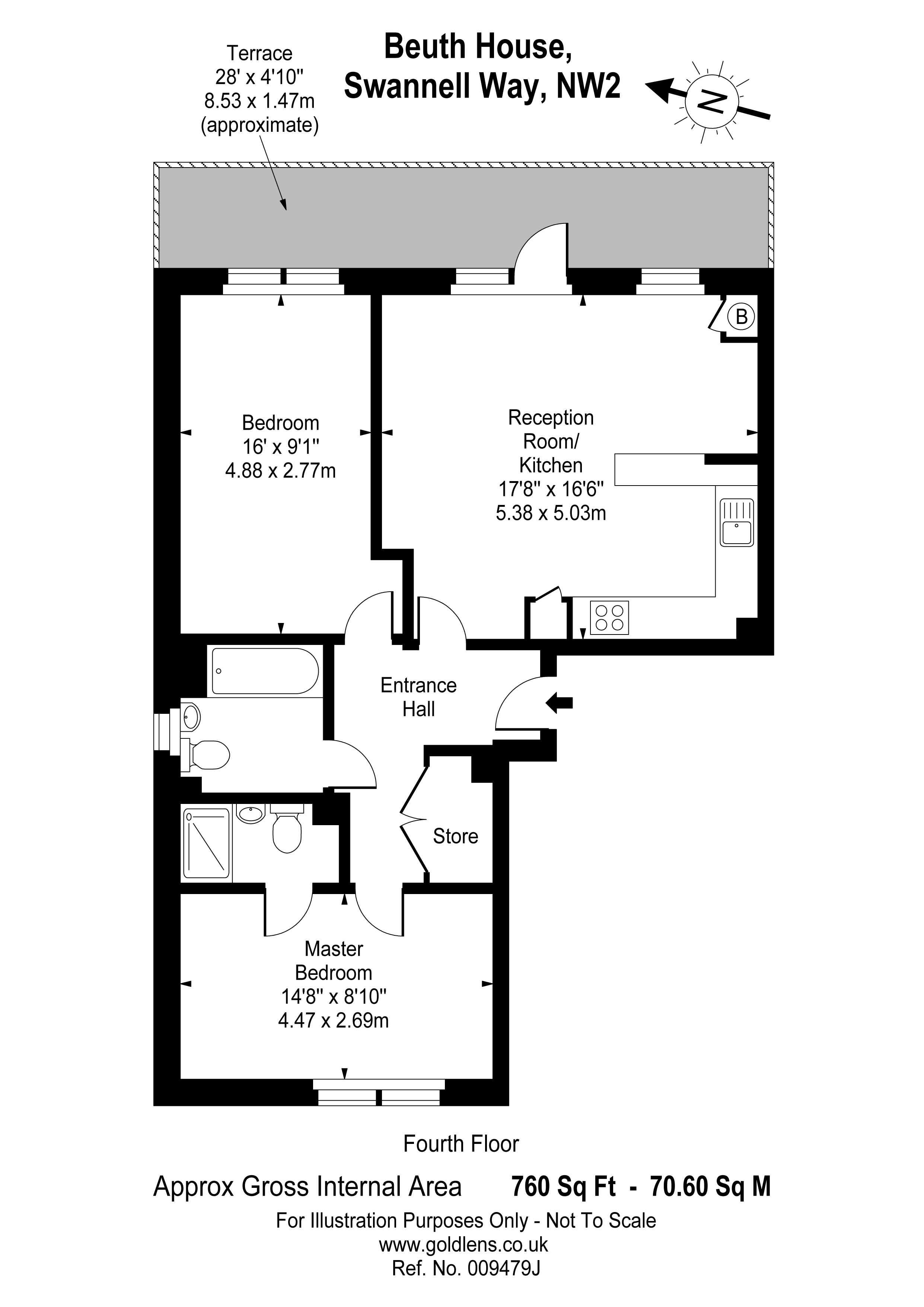 2 Bedrooms Flat to rent in Beuth House, 3 Swannell Way, Cricklewood NW2