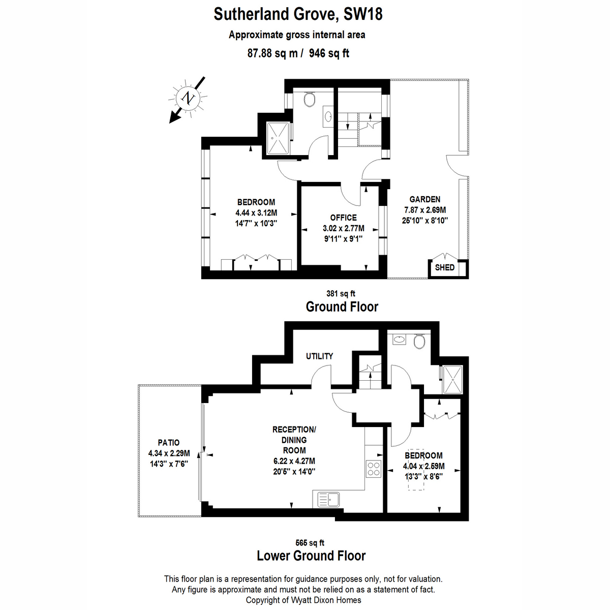 Flat A, 2, Sutherland Grove, London floorplan
