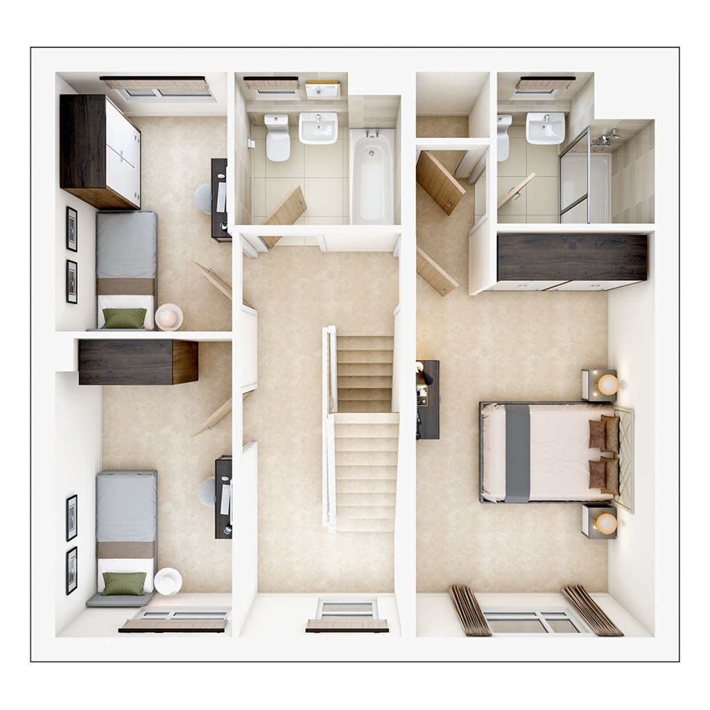 The Aireton - Plot 287, Burghley Green At West Cambourne, Dobbins Avenue, West Cambourne floorplan