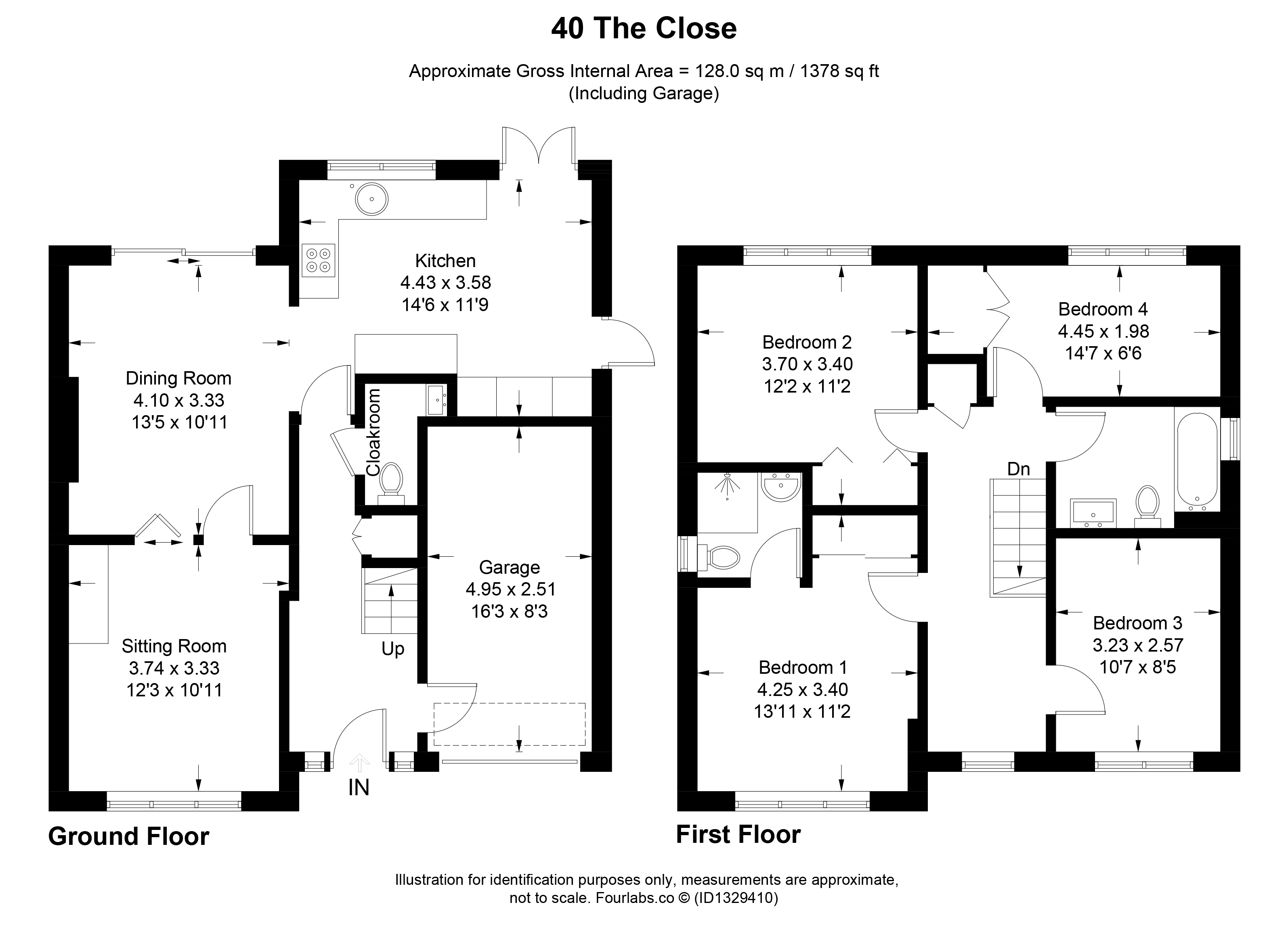 40, The Close, Cleeve Prior floorplan