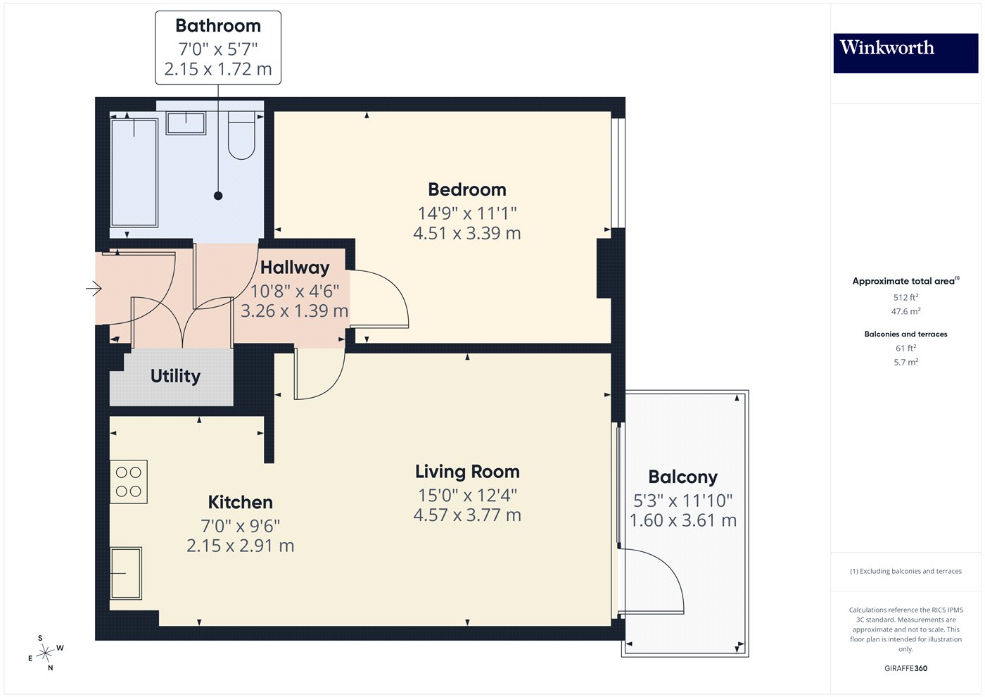 Flat 4, Halley House, 32, Westmoreland Road, London floorplan