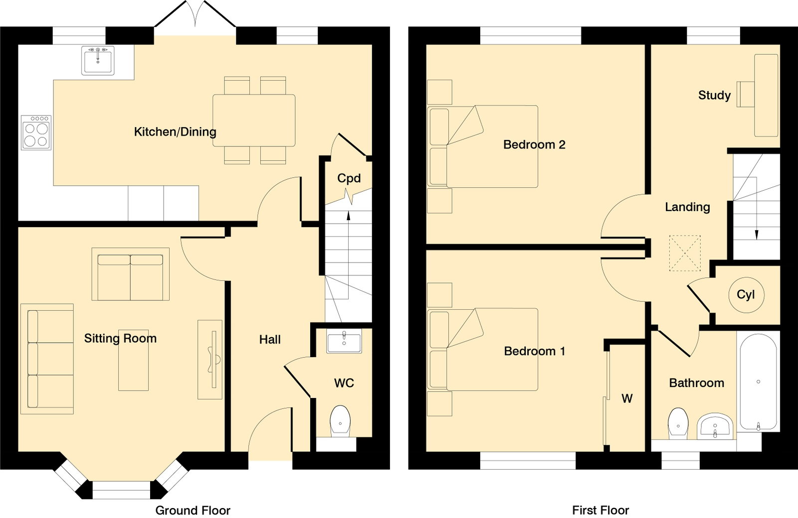 Plot 118, Cavendish Lane, Stotfold floorplan