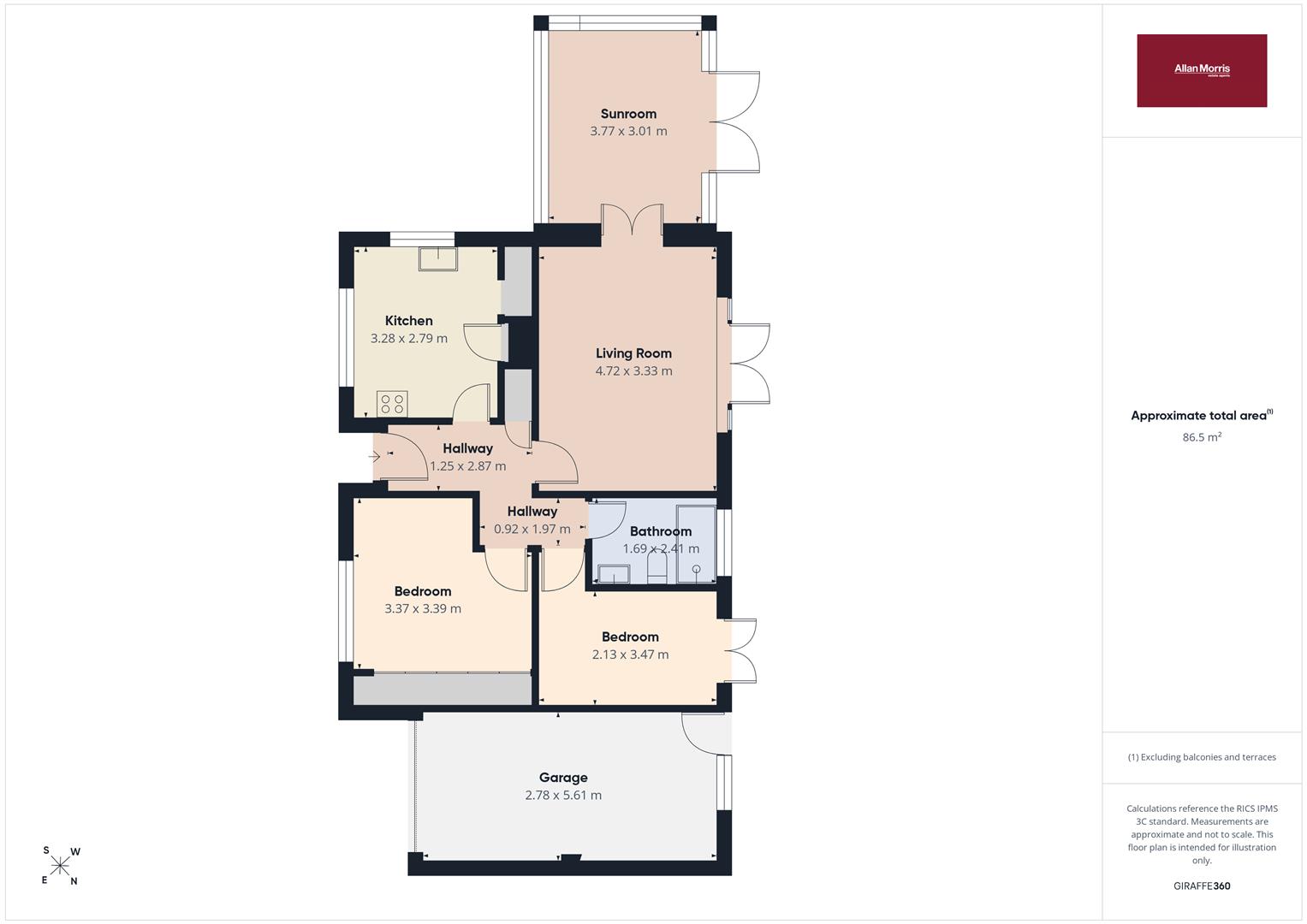 6, Tudor Close, Malvern floorplan
