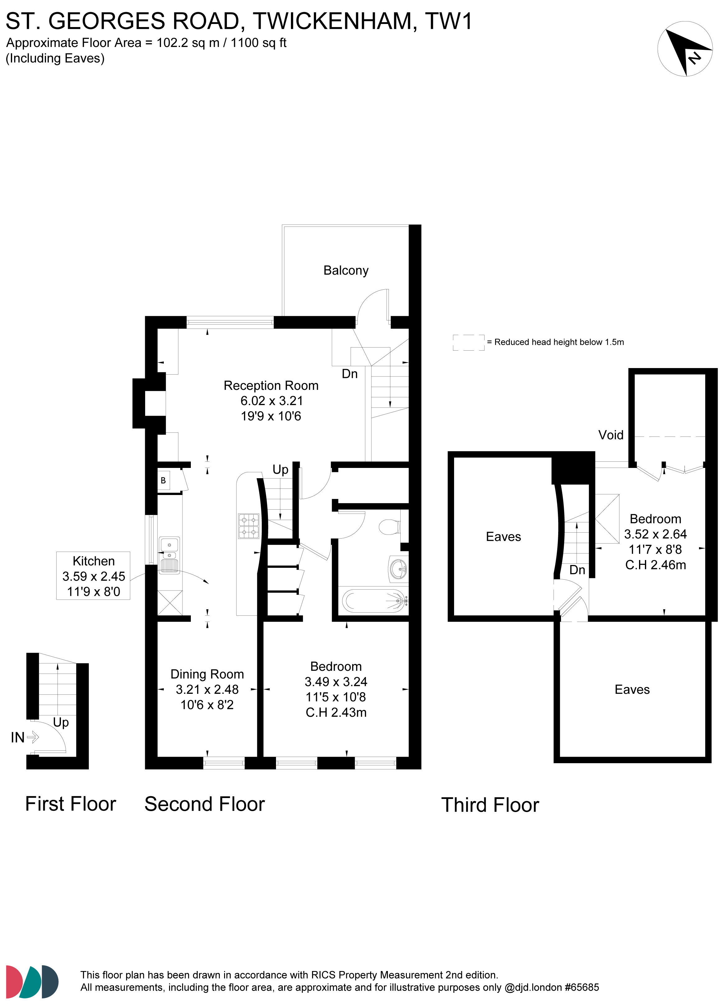 Flat 4 13 St. Georges Road,, St. Georges Road, Twickenham floorplan