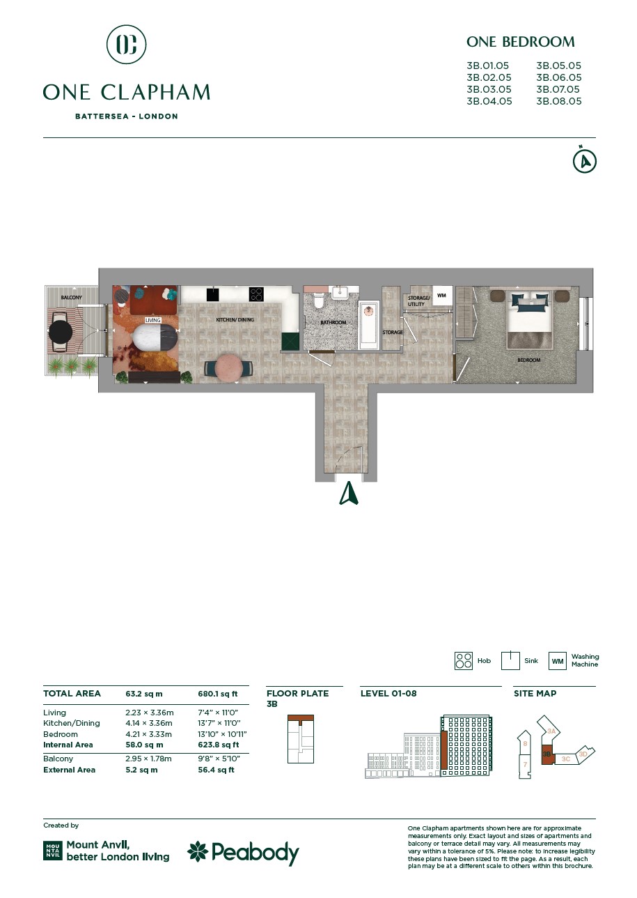 One Clapham, Battersea, SW11, One Clapham, Battersea, SW11, London floorplan