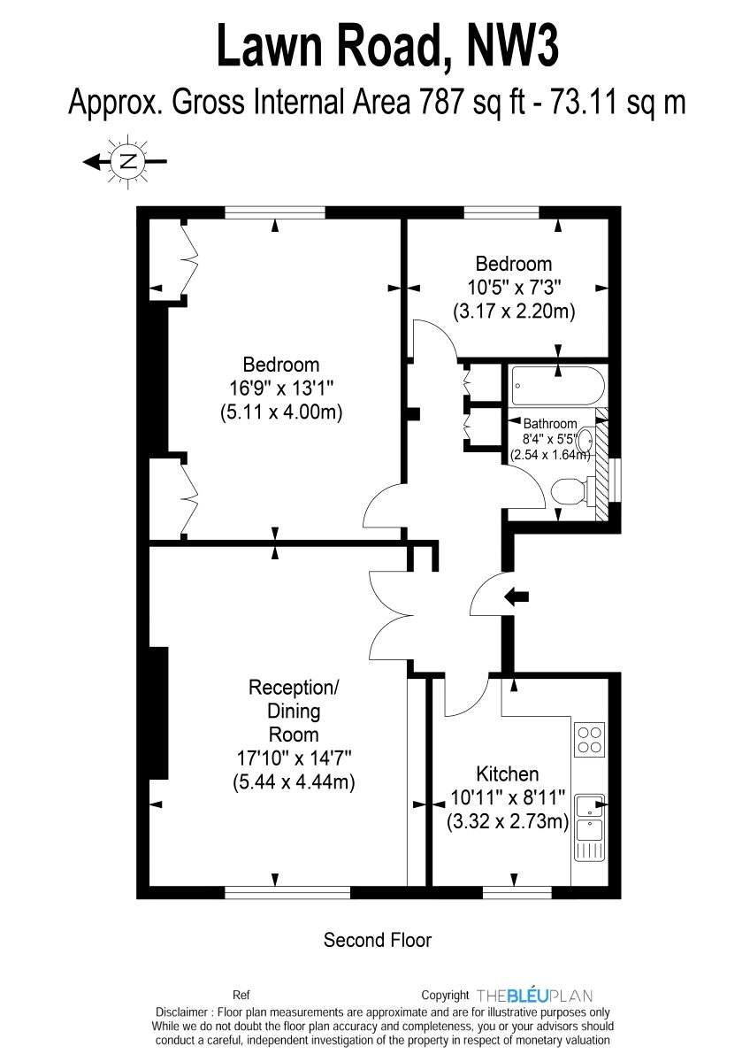 2 Bedrooms Flat for sale in Lawn Road, London NW3