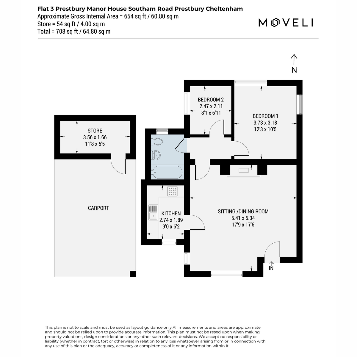 Flat Flat 3, Prestbury Manor, Southam Road, Cheltenham floorplan