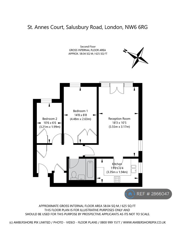 Flat, St Annes Court Salusbury Road, London floorplan