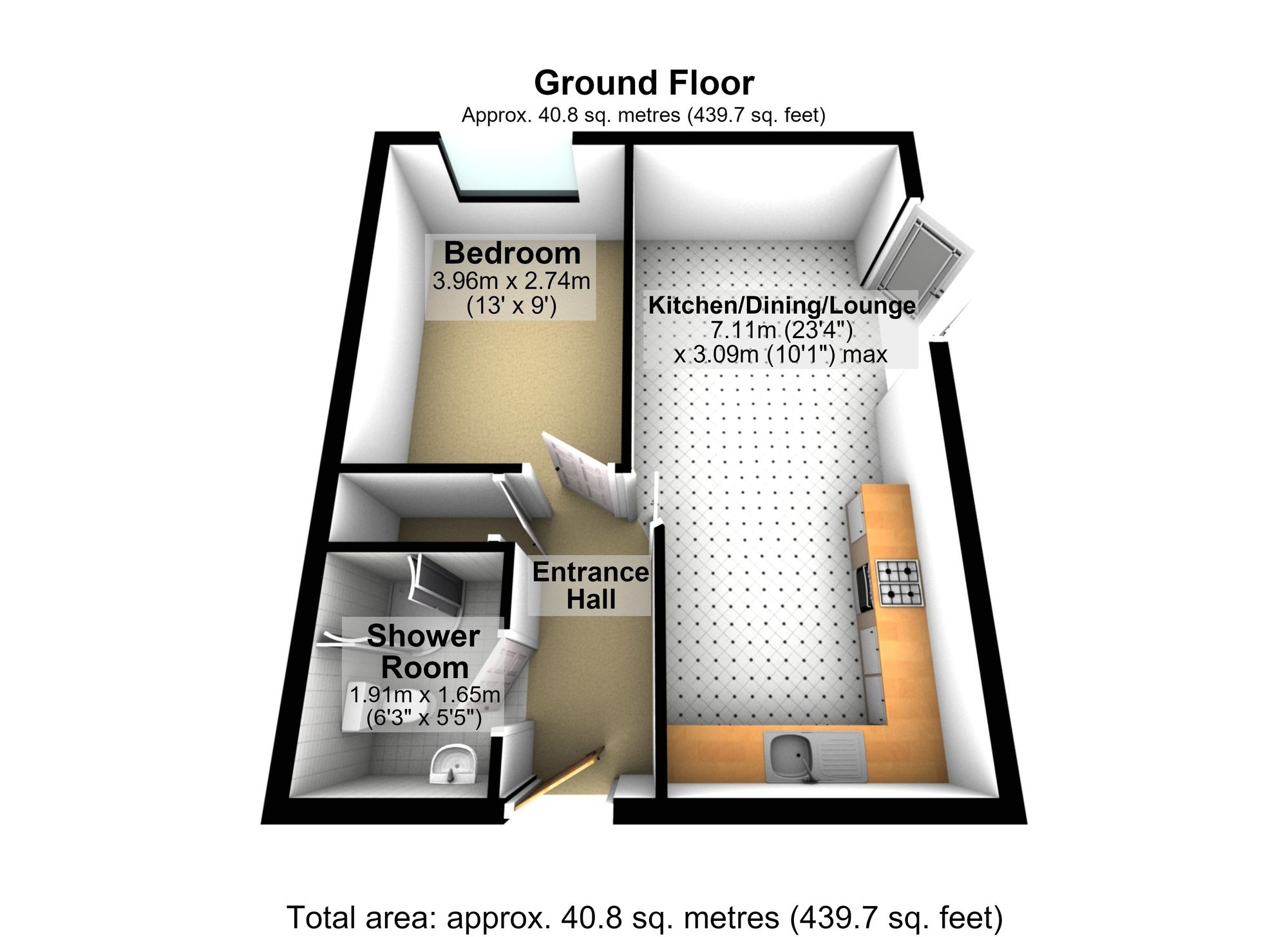 Flat 15, 38C Broad Green, Wellingborough floorplan