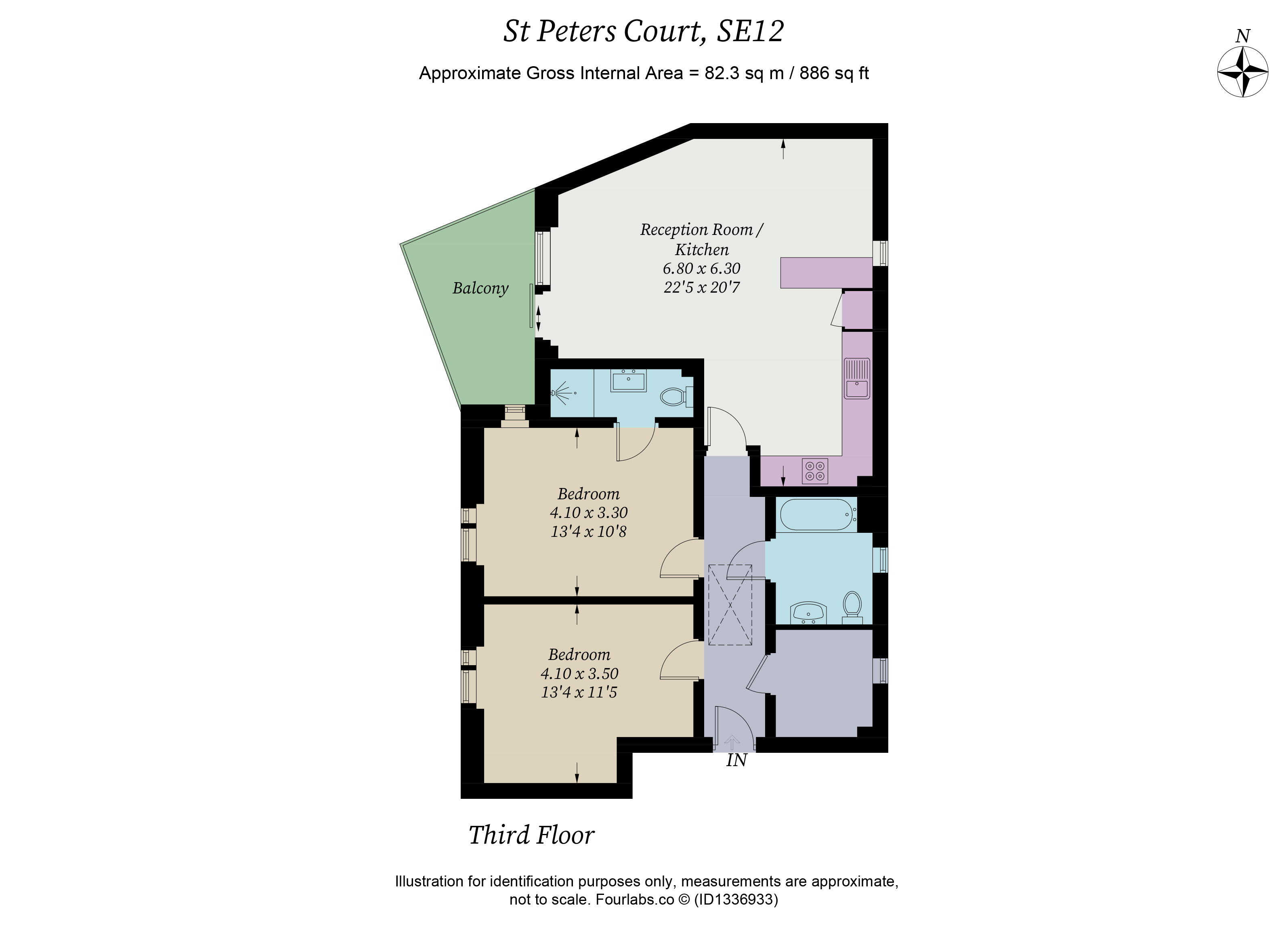 12, St. Peters Court, London floorplan
