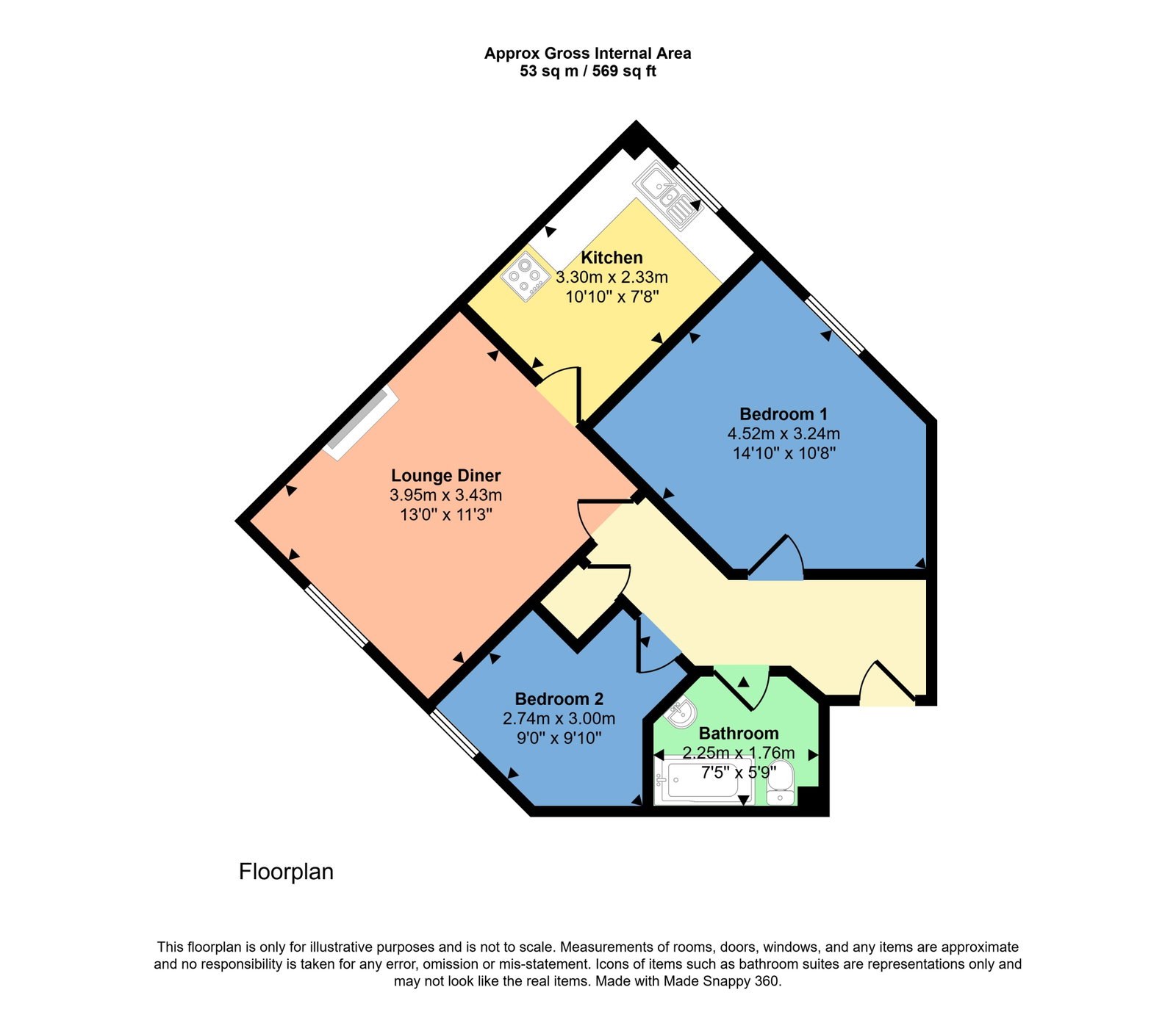 Cavendish Court,Flat 6, Elizabeth Street, Workington floorplan