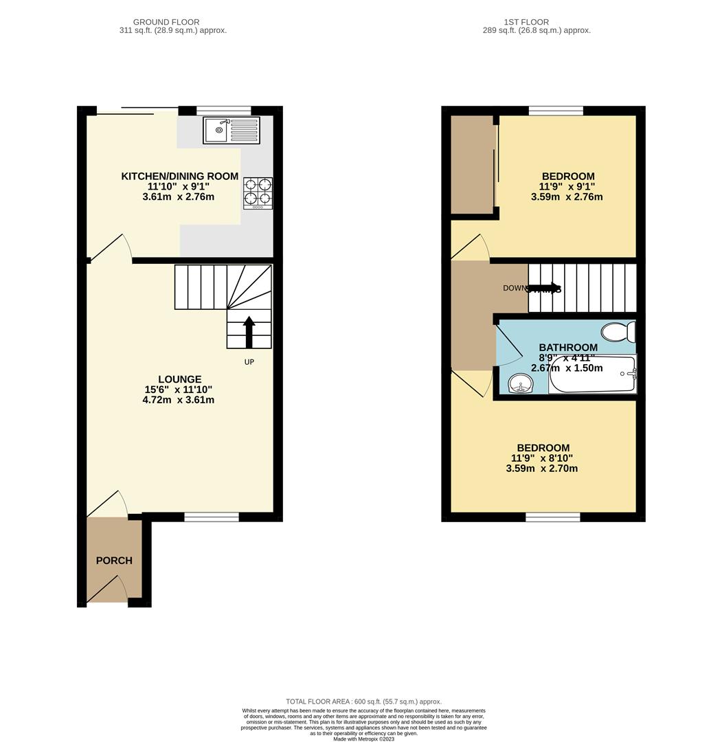 Kestrel Gardens, Quedgeley, Gloucester GL2, 2 bedroom terraced house