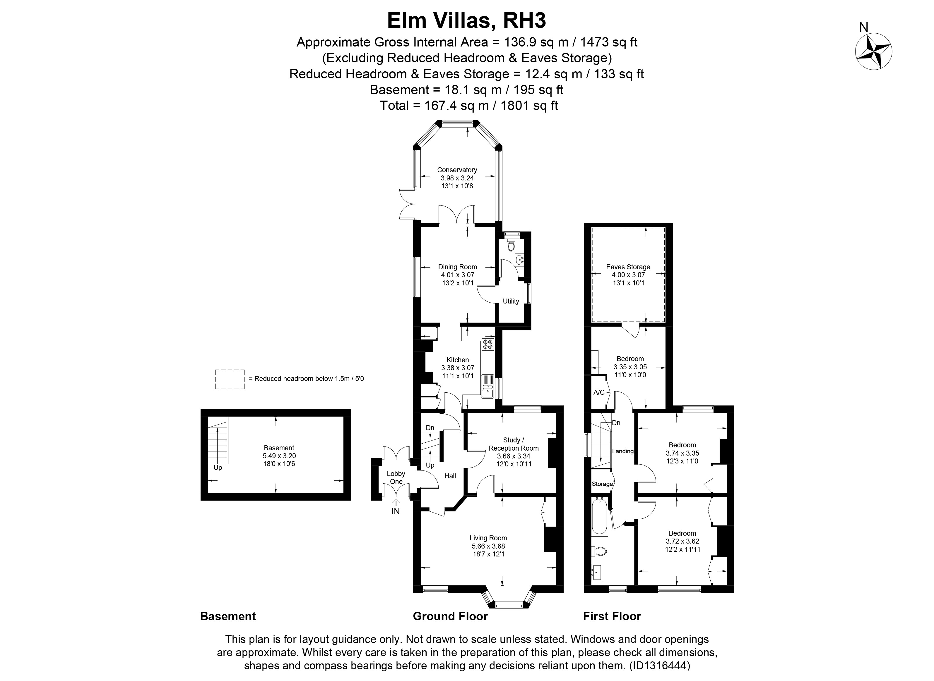 3, Elm Villas, Old Reigate Road, Betchworth floorplan