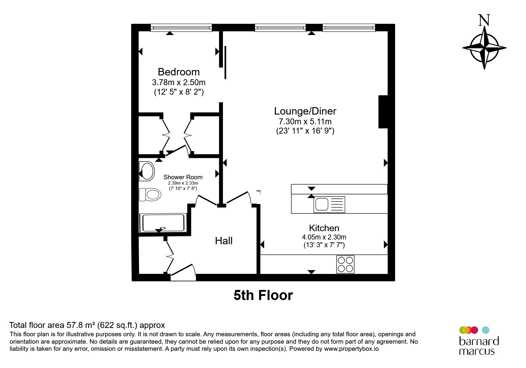 Flat 2, 5th Floor, 30, New Compton Street, London floorplan