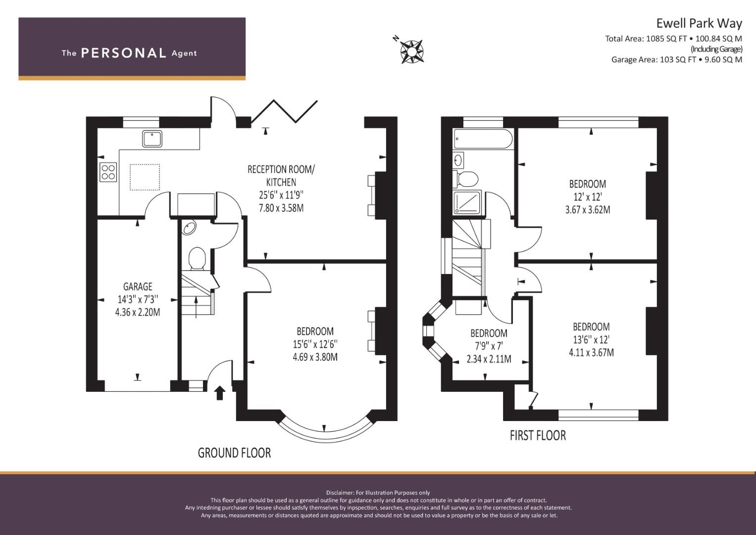3 bed semidetached house for sale in Ewell Park Way, Stoneleigh, Epsom