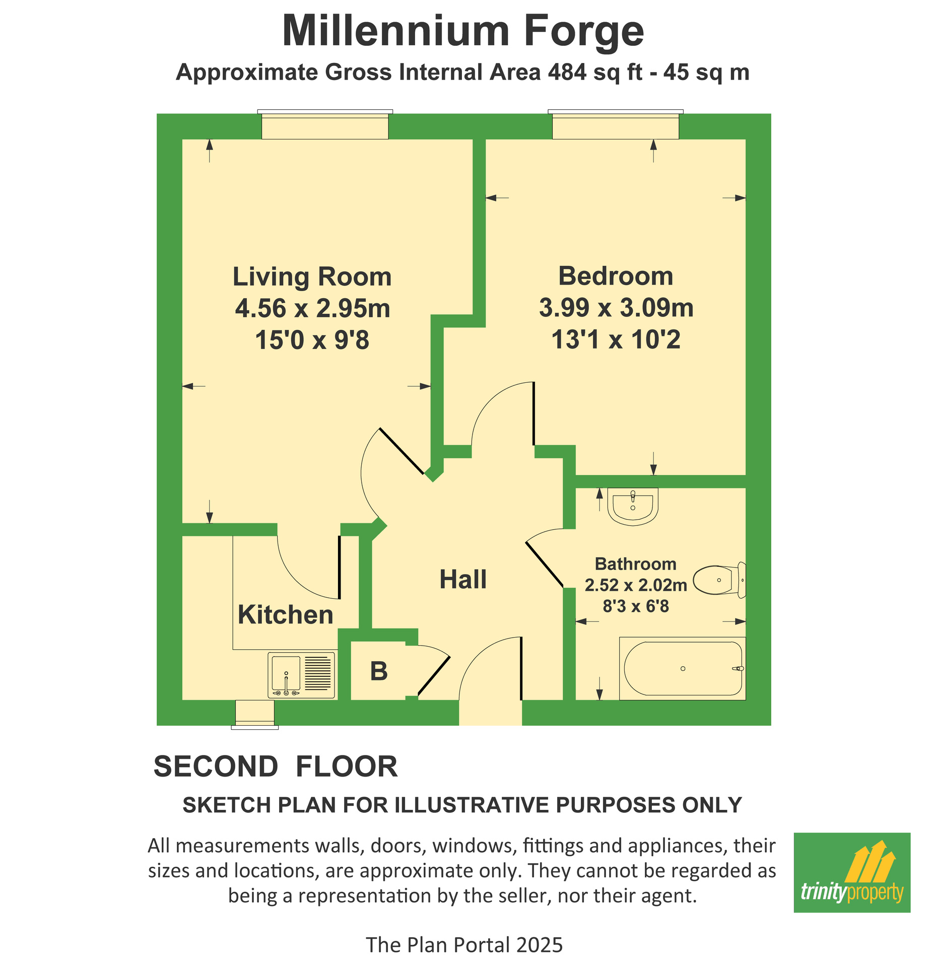 Flat 16, Millenium Forge, Tipton floorplan