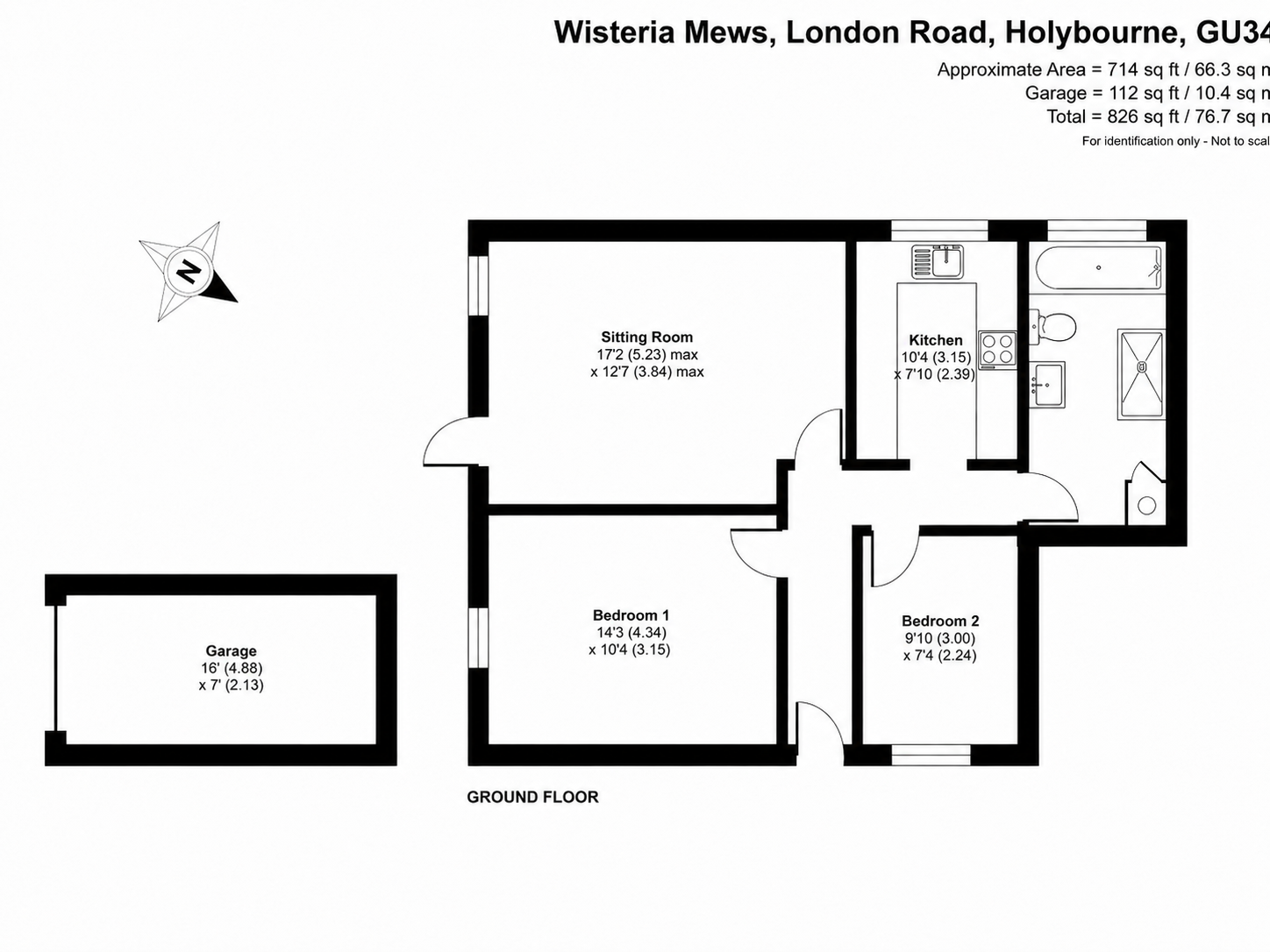 Wisteria Mews, 153a,Flat 2, London Road, Alton floorplan