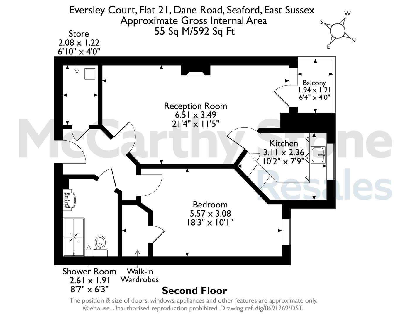 21 Eversley Court, Dane Road, Seaford floorplan