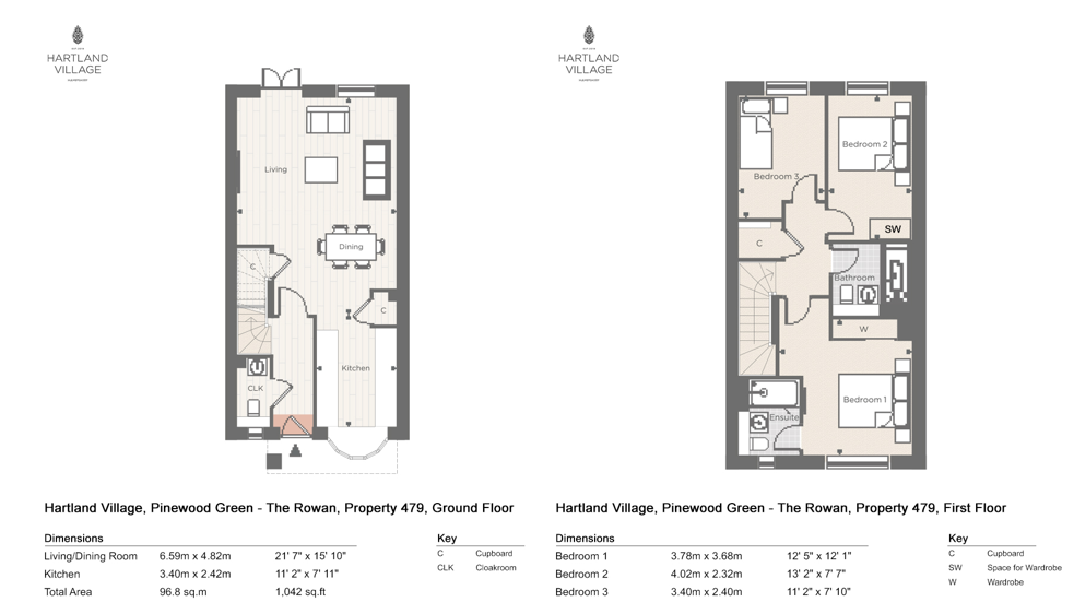 The Rowan Plot 479 Pinewood Green,, Hartland Village, Fleet floorplan