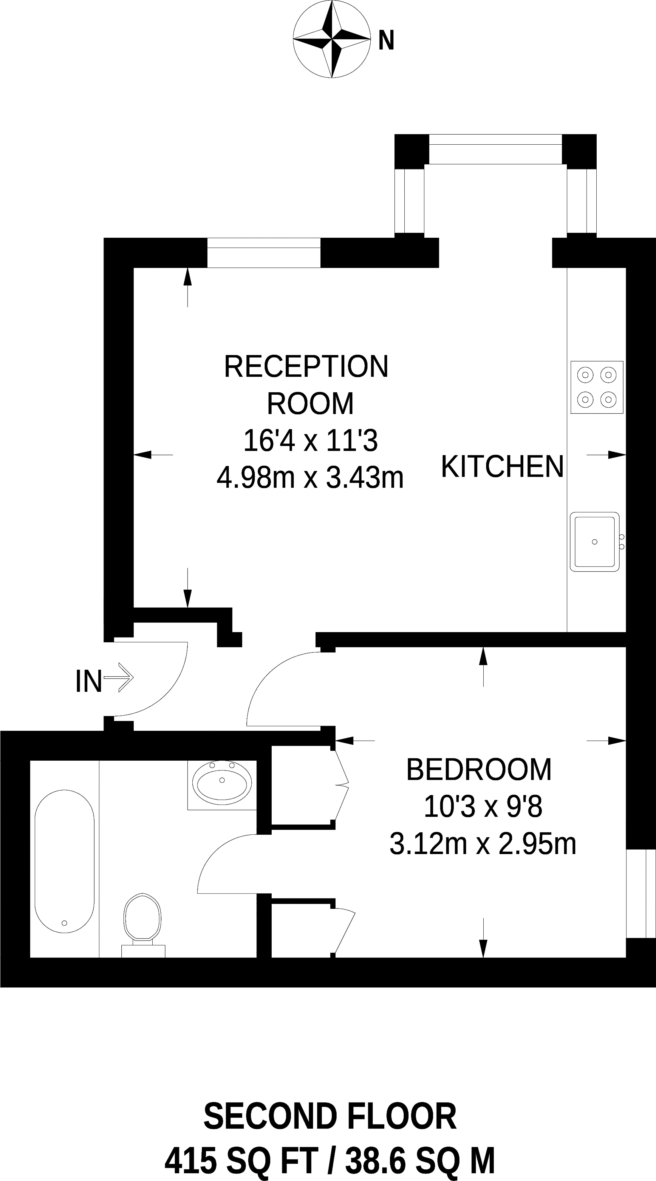 1 Bedrooms Flat to rent in Kingsworthy Close, Kingston KT1