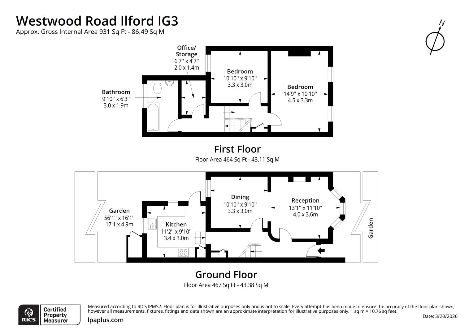 171, Westwood Road, Ilford floorplan