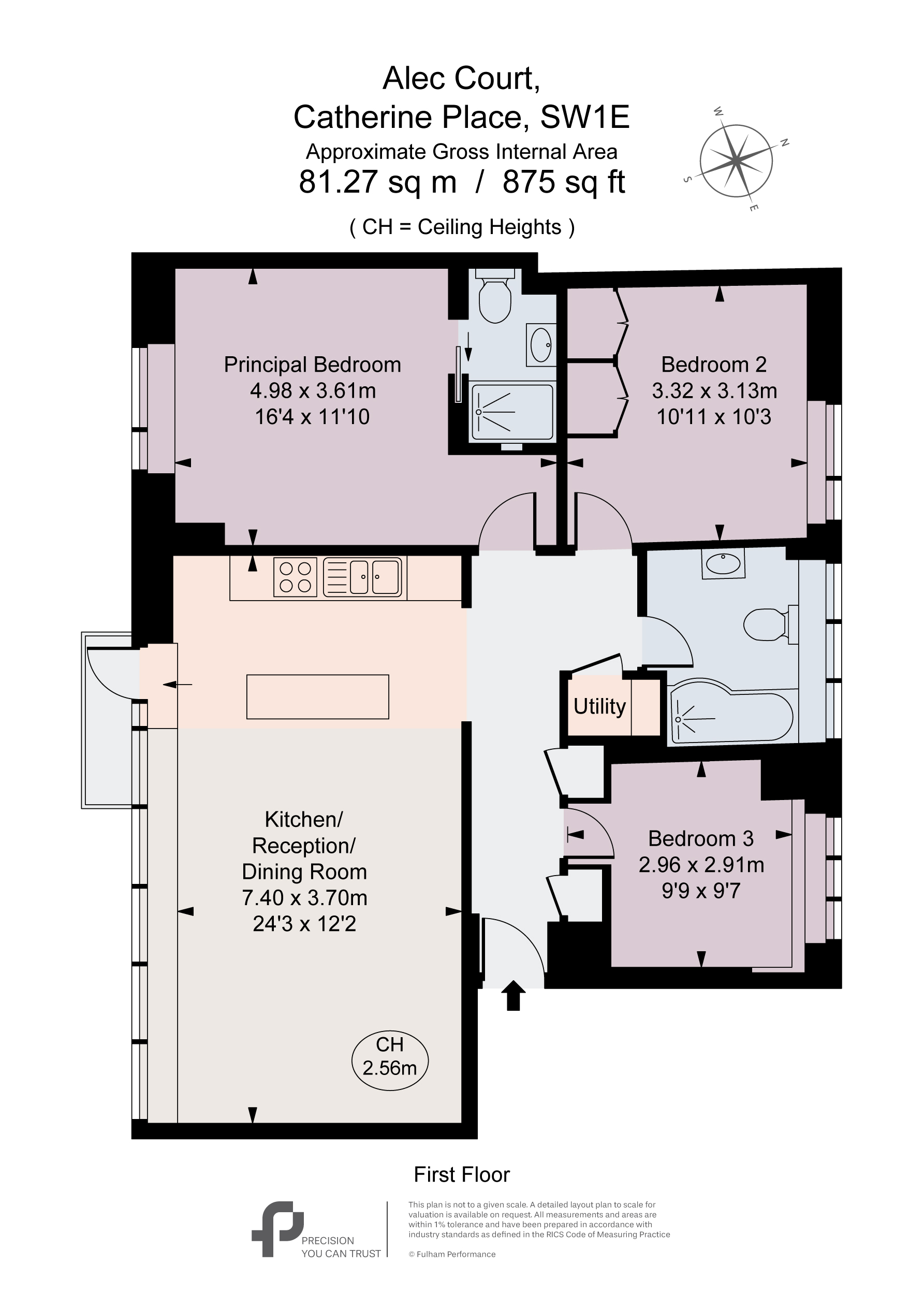 Flat 3, Alec Court, 47, Catherine Place, London floorplan