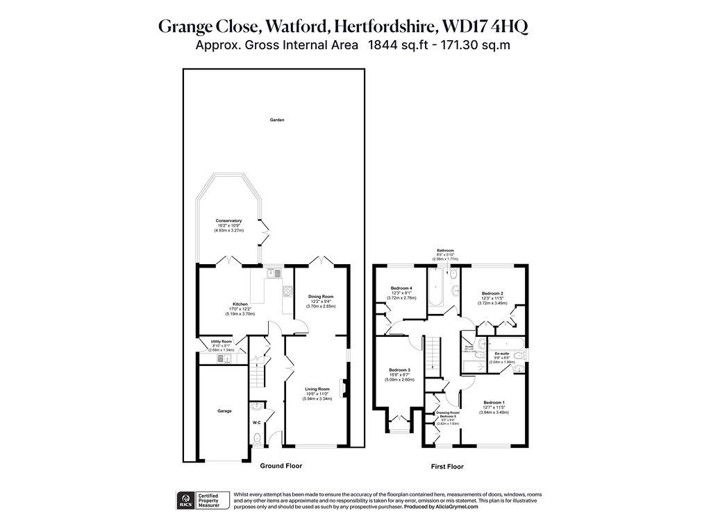 40, Grange Close, Hertfordshire floorplan