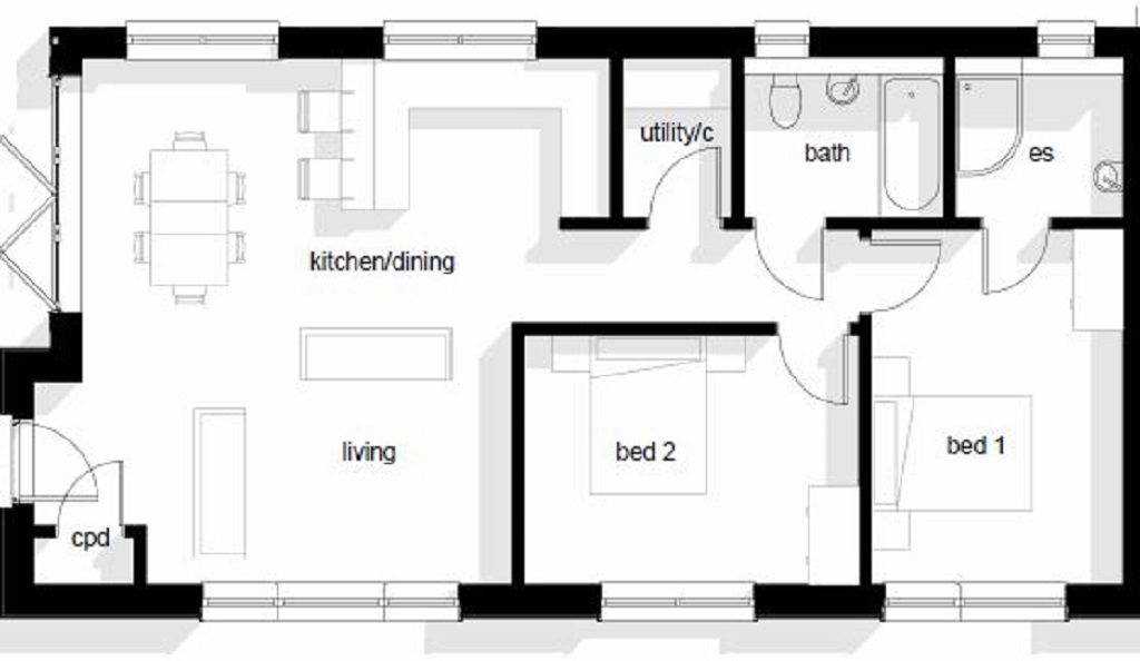 Plot 2 New, Dowlands Bungalows, Horley floorplan
