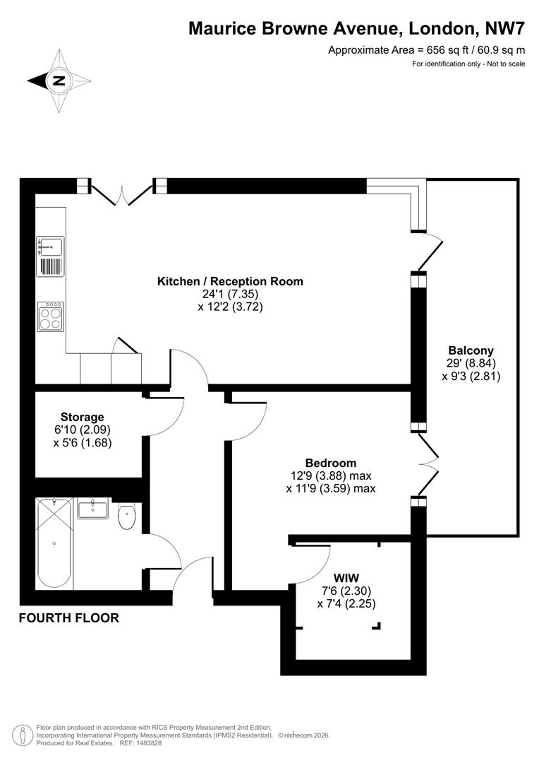 24 Fellow House, 12, Maurice Browne Avenue, Mill Hill floorplan