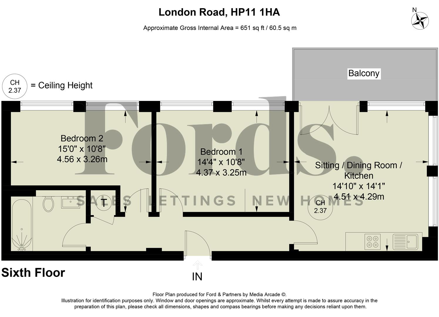 37 Westfields House, London Road, High Wycombe floorplan